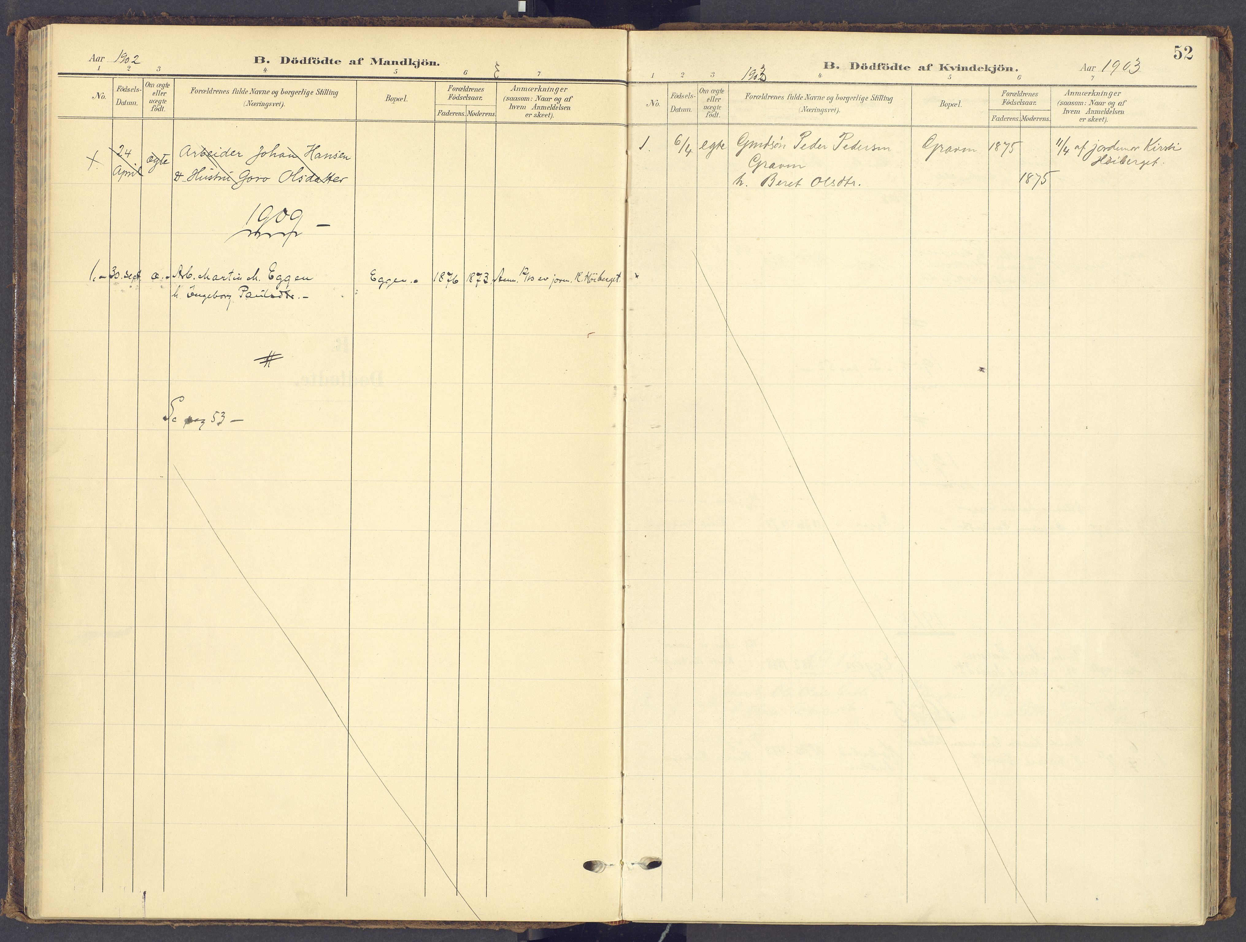 Tynset prestekontor, AV/SAH-PREST-058/H/Ha/Haa/L0028: Parish register (official) no. 28, 1902-1929, p. 52