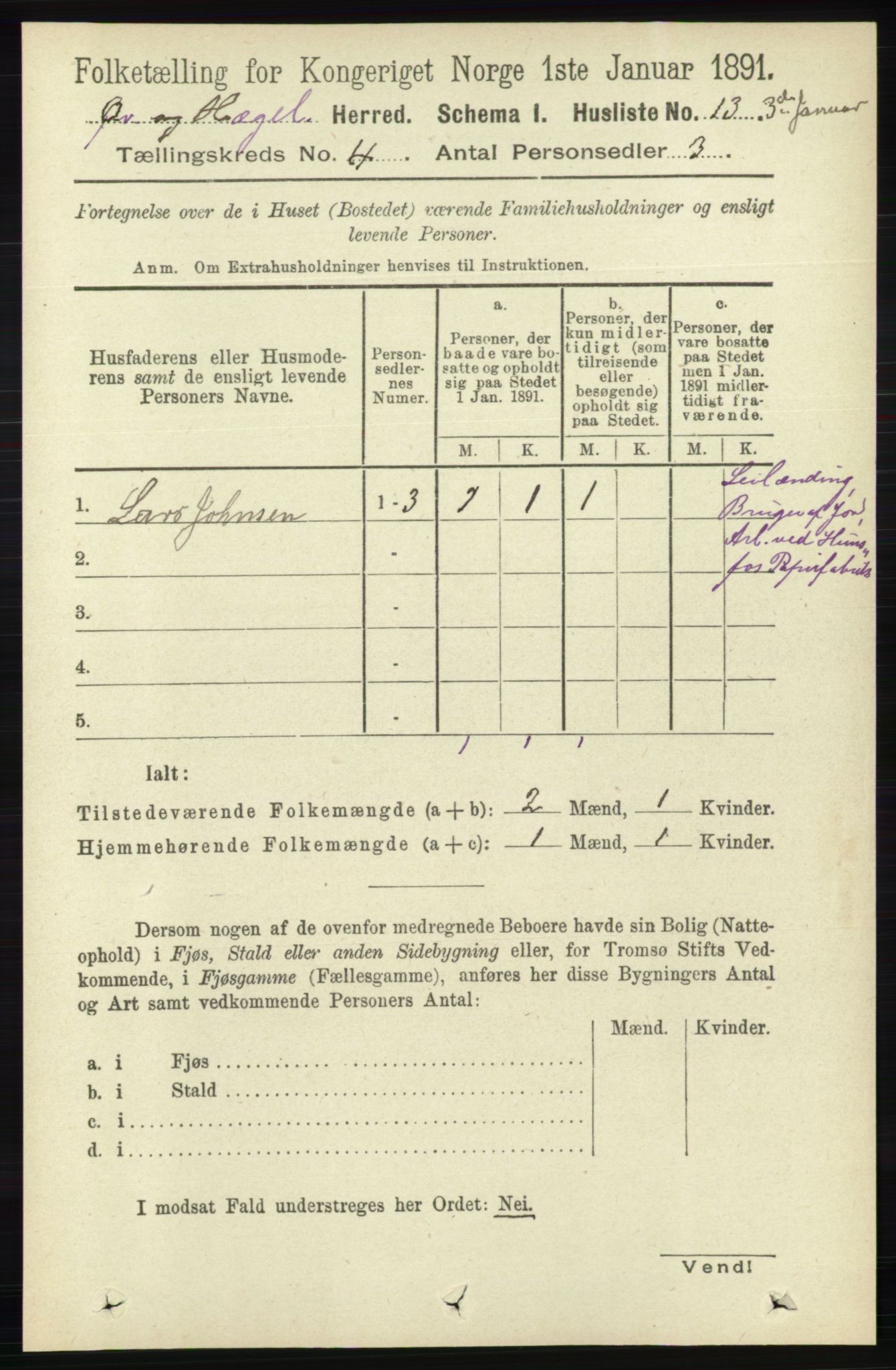 RA, 1891 census for 1016 Øvrebø og Hægeland, 1891, p. 660