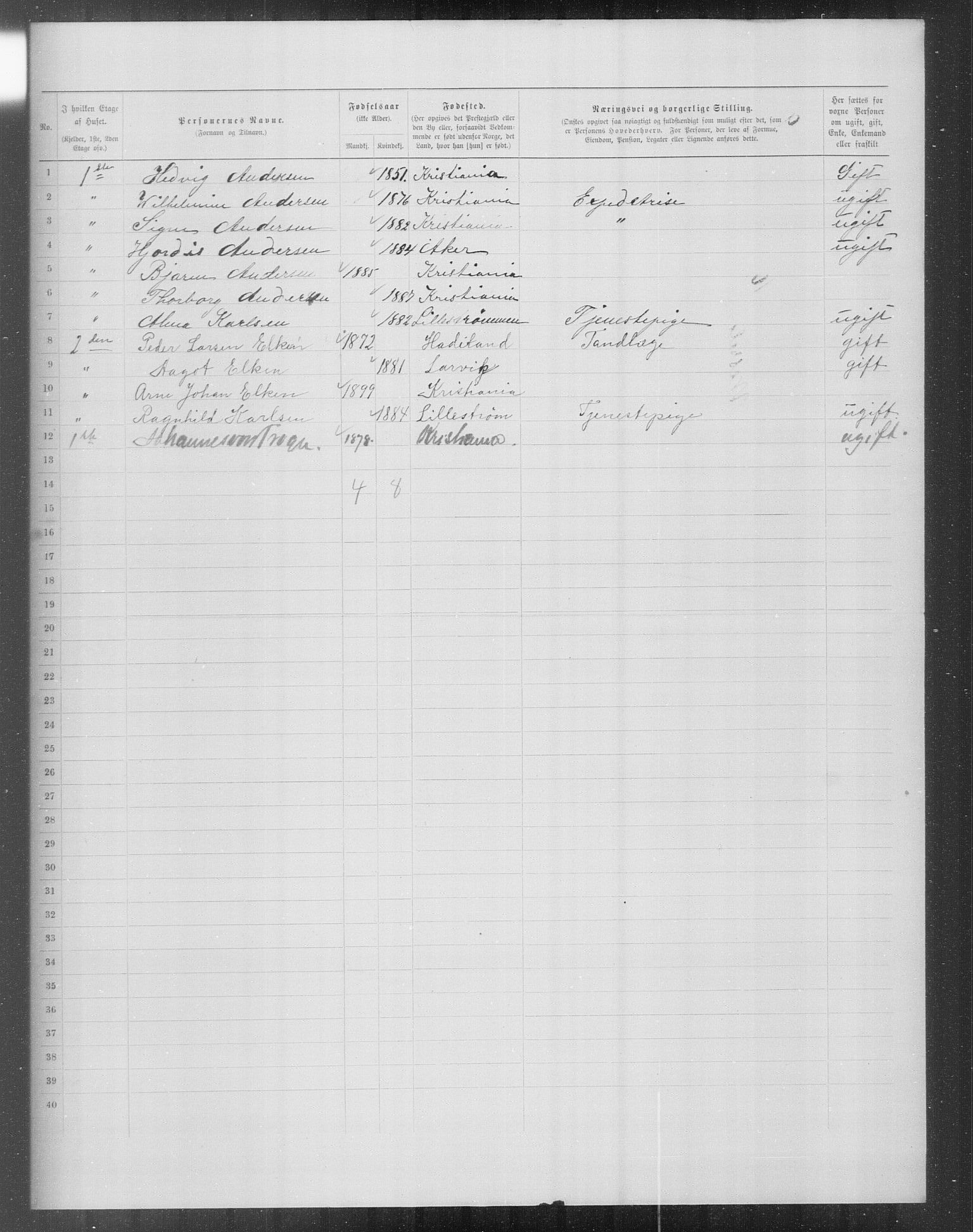 OBA, Municipal Census 1899 for Kristiania, 1899, p. 16466