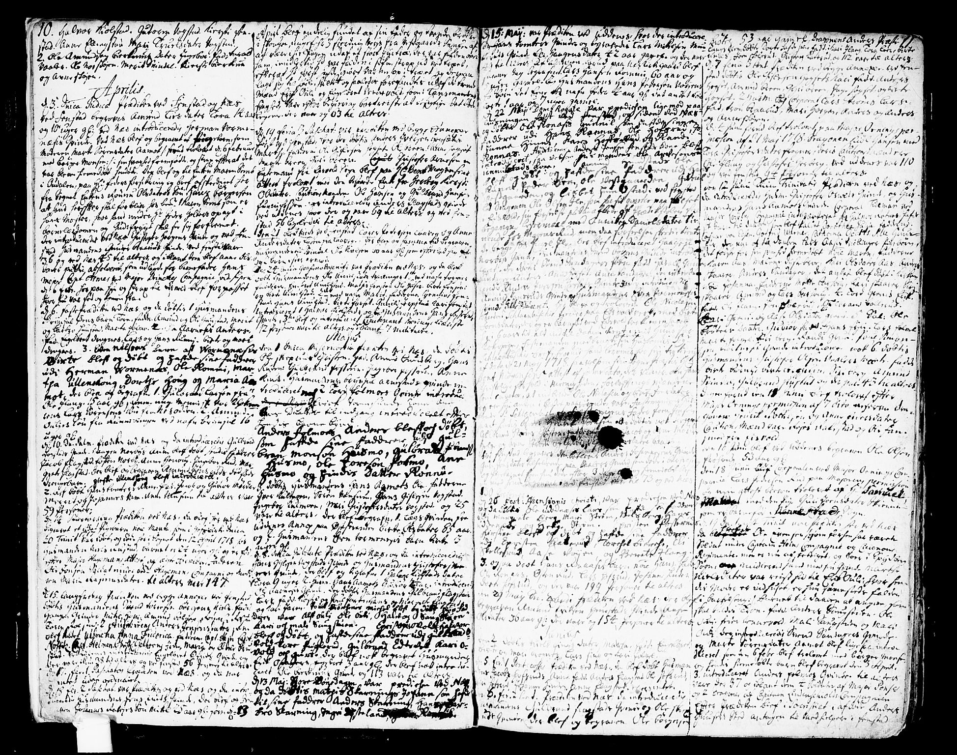 Nes prestekontor Kirkebøker, SAO/A-10410/F/Fa/L0002: Parish register (official) no. I 2, 1717-1734, p. 10-11
