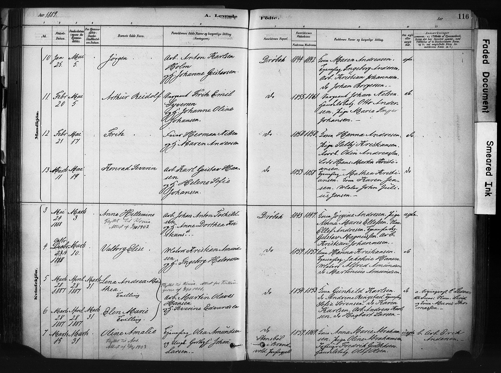 Drøbak prestekontor Kirkebøker, AV/SAO-A-10142a/F/Fb/L0001: Parish register (official) no. II 1, 1878-1891, p. 116