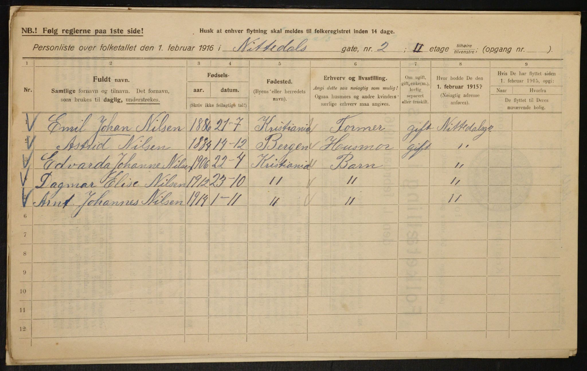 OBA, Municipal Census 1916 for Kristiania, 1916, p. 72989