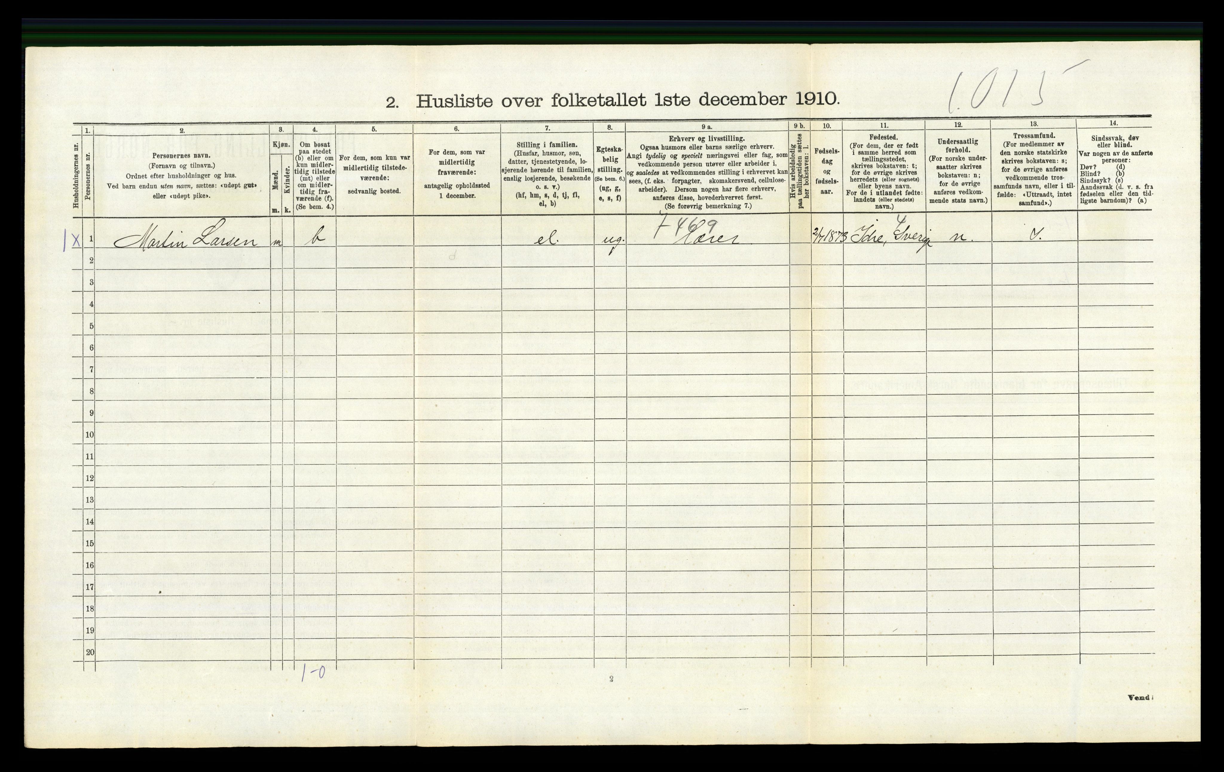 RA, 1910 census for Fåberg, 1910, p. 397