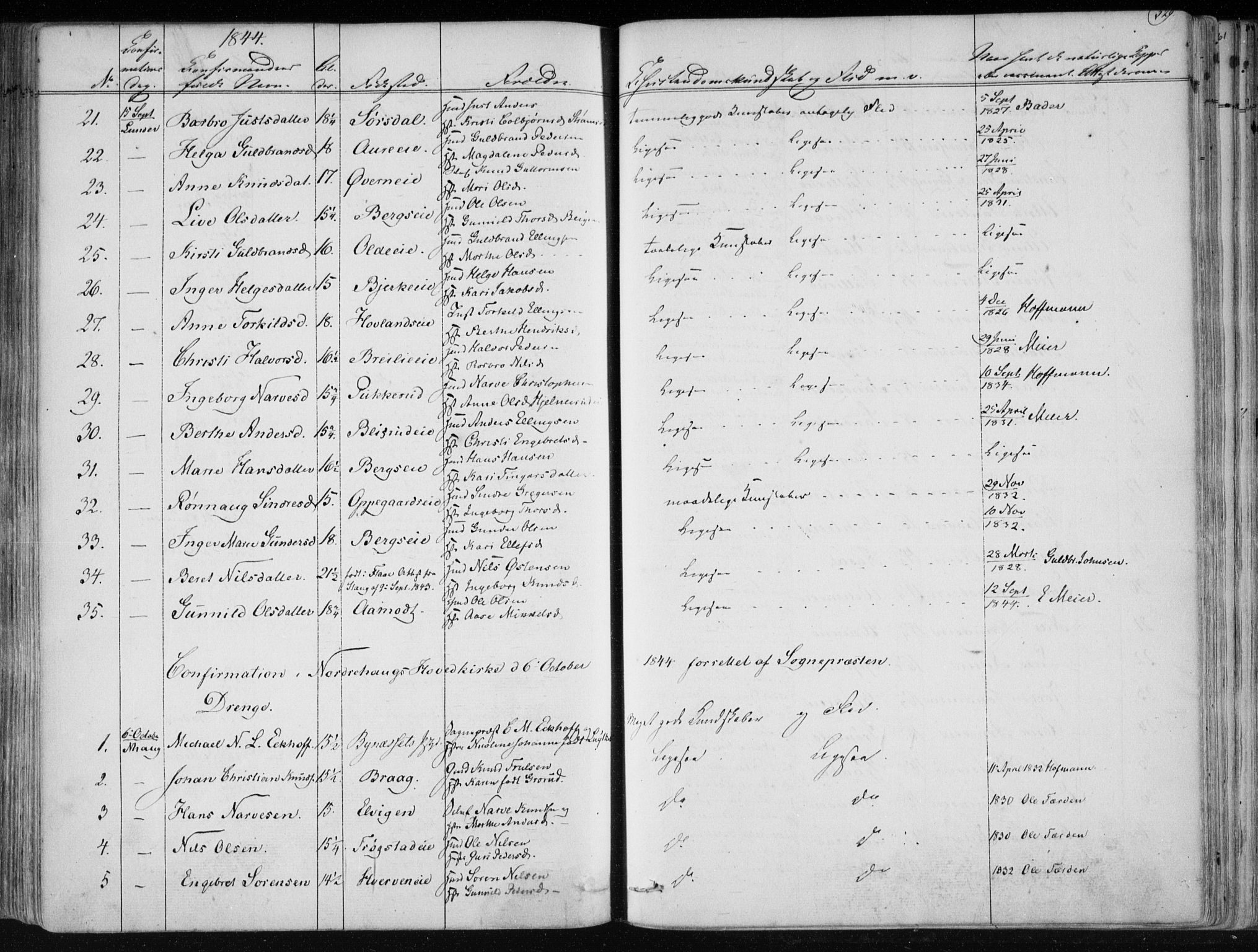 Norderhov kirkebøker, SAKO/A-237/F/Fa/L0010: Parish register (official) no. 10, 1837-1847, p. 329