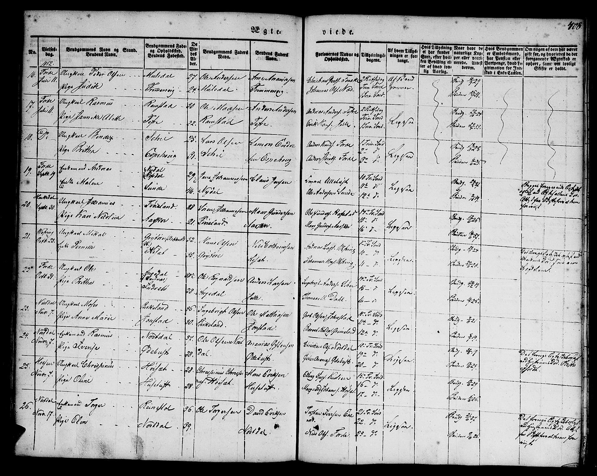 Førde sokneprestembete, SAB/A-79901/H/Haa/Haaa/L0007: Parish register (official) no. A 7, 1843-1860, p. 408