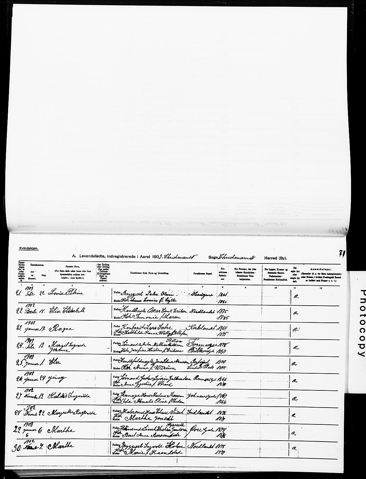 Ministerialprotokoller, klokkerbøker og fødselsregistre - Møre og Romsdal, AV/SAT-A-1454/572/L0858: Parish register (official) no. 572D02, 1903-1912