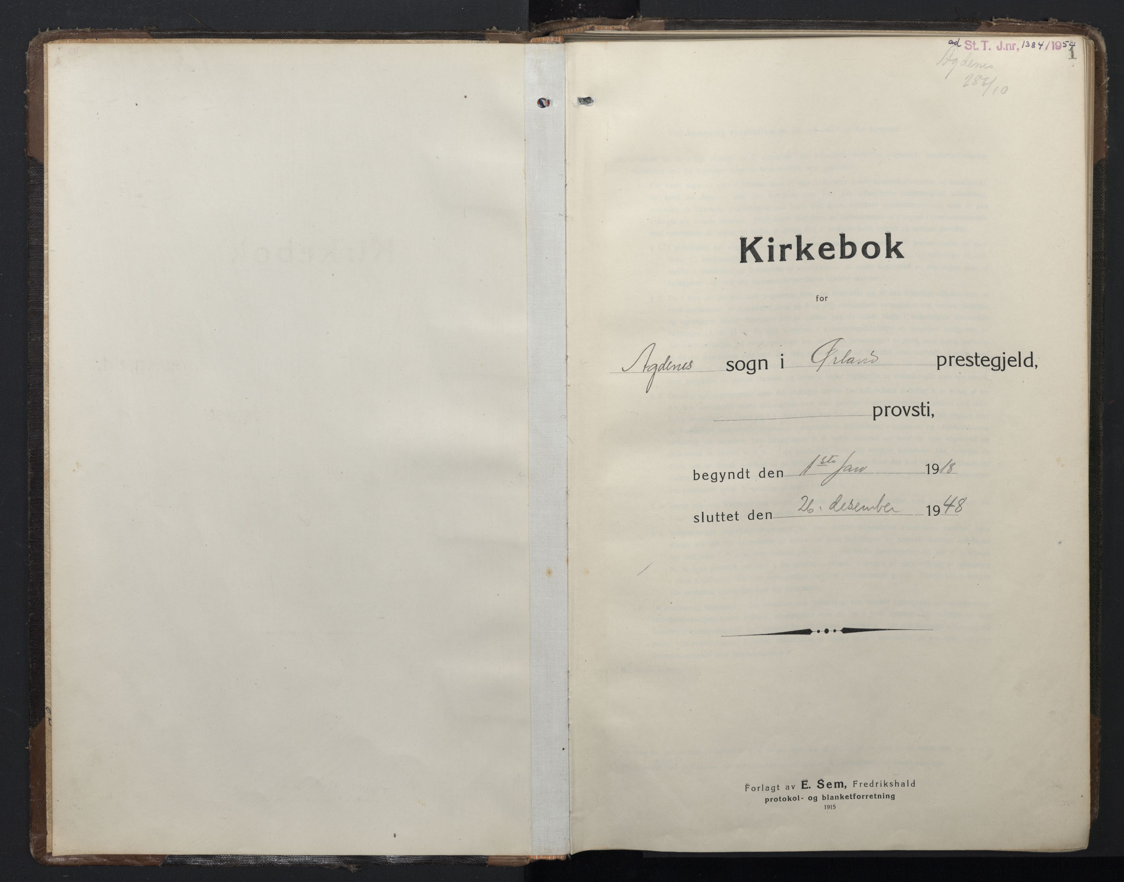 Ministerialprotokoller, klokkerbøker og fødselsregistre - Sør-Trøndelag, SAT/A-1456/662/L0758: Parish register (copy) no. 662C03, 1918-1948, p. 1