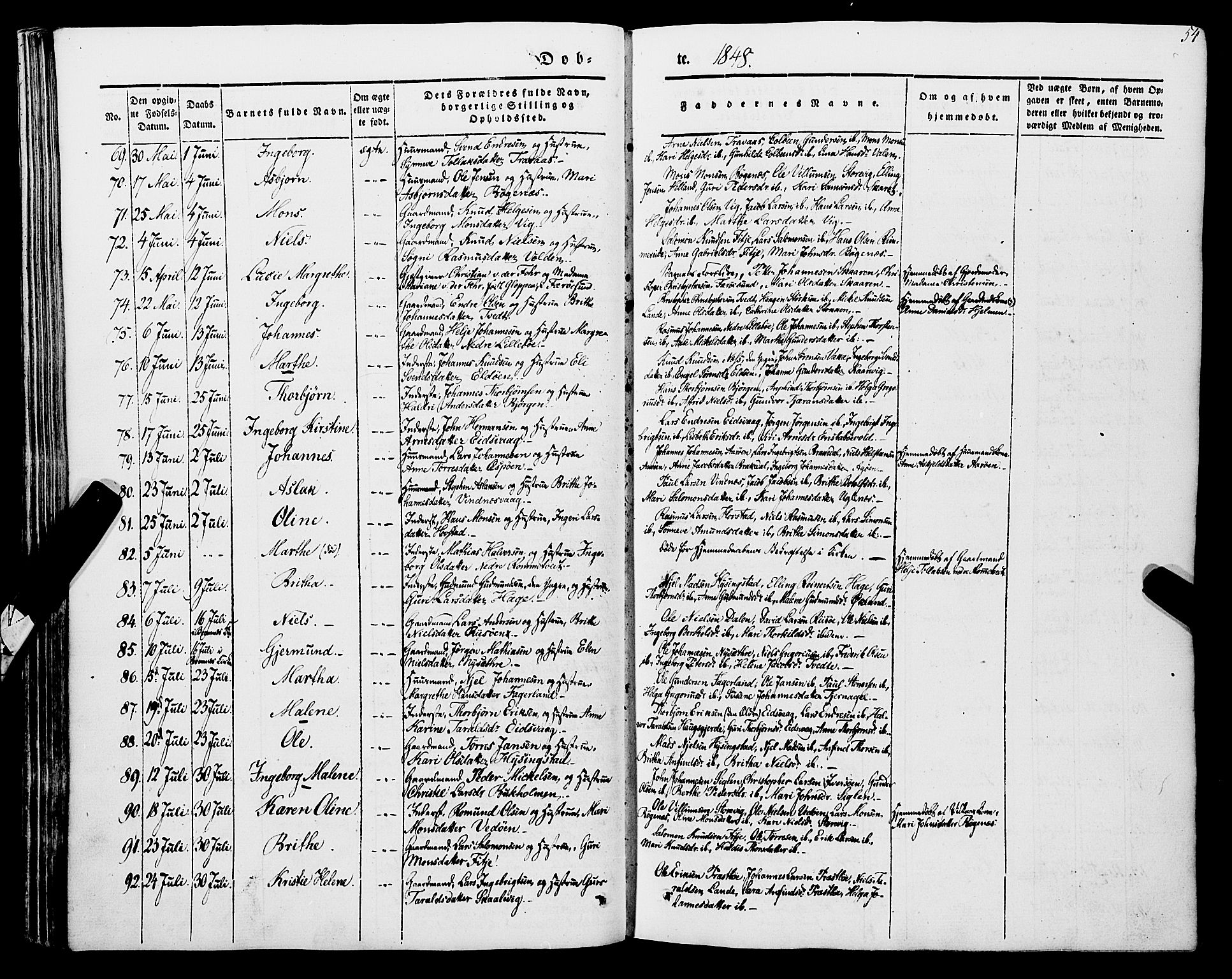 Stord sokneprestembete, SAB/A-78201/H/Haa: Parish register (official) no. A 7, 1841-1861, p. 54