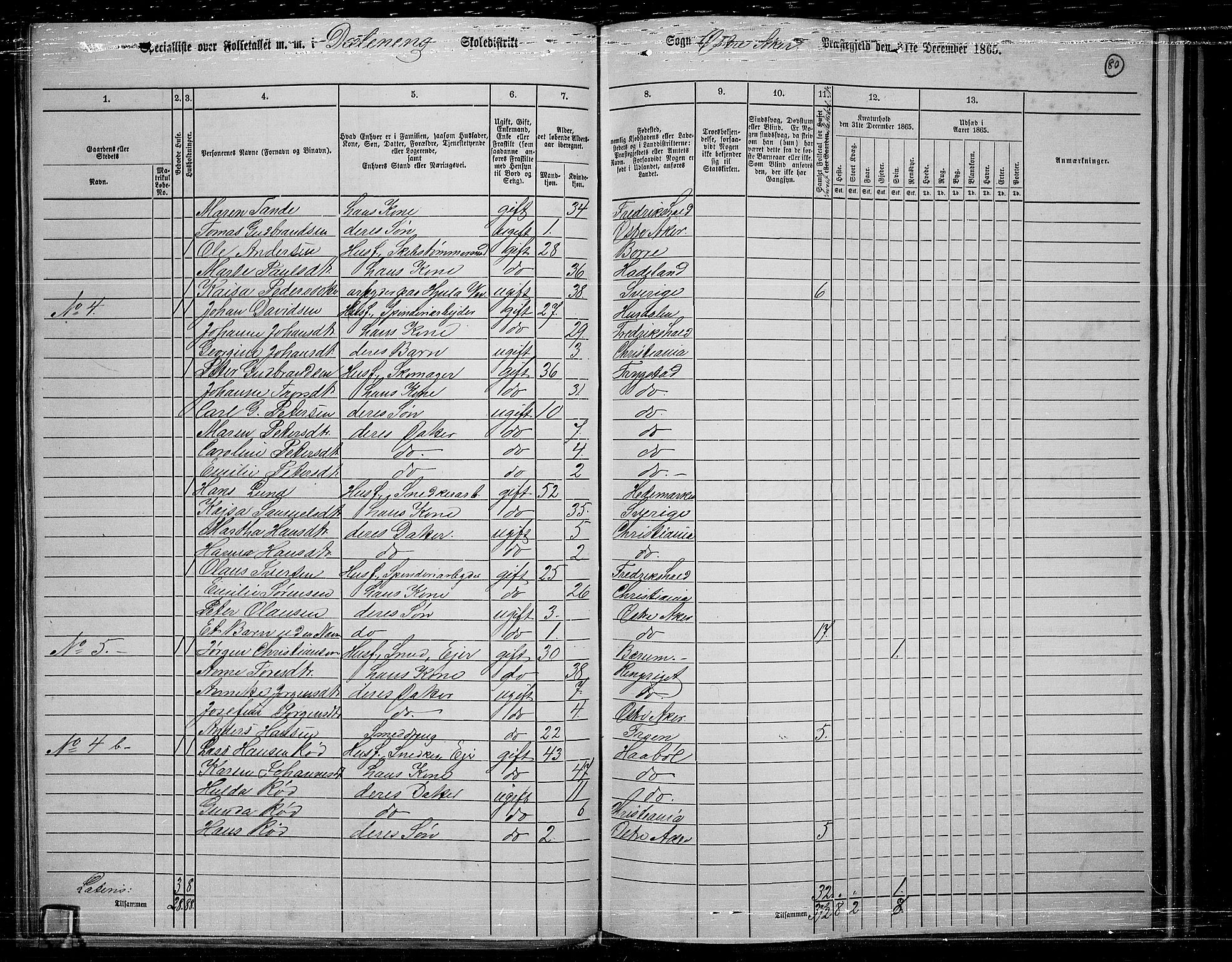 RA, 1865 census for Østre Aker, 1865, p. 77