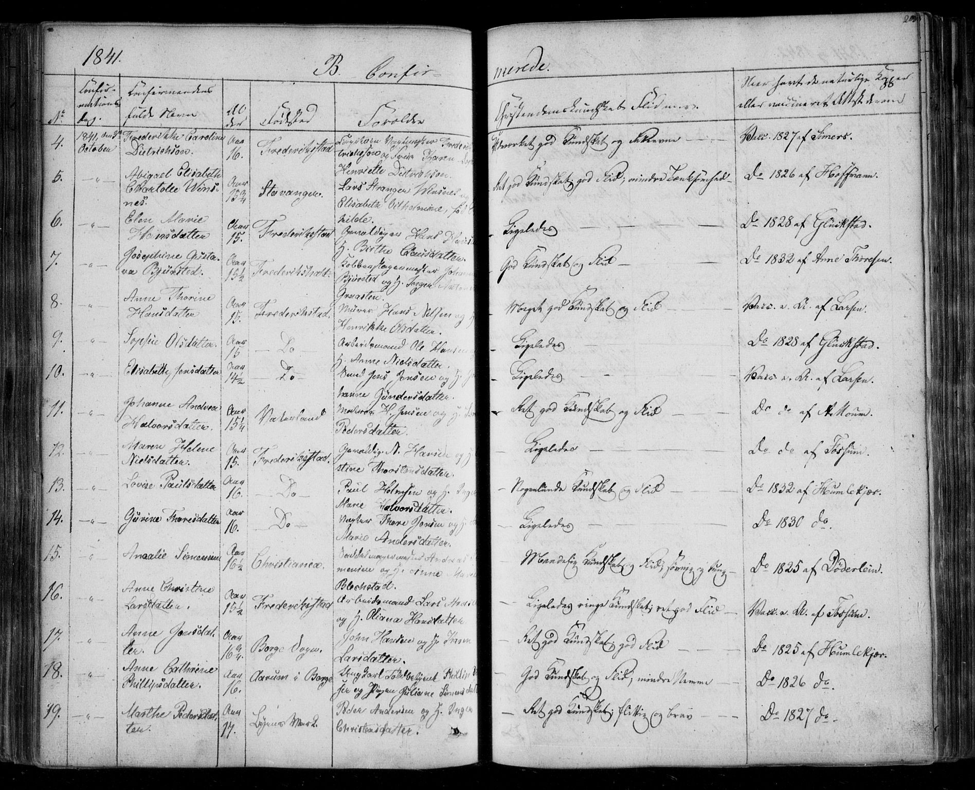 Fredrikstad prestekontor Kirkebøker, AV/SAO-A-11082/F/Fa/L0005: Parish register (official) no. 5, 1835-1856, p. 203