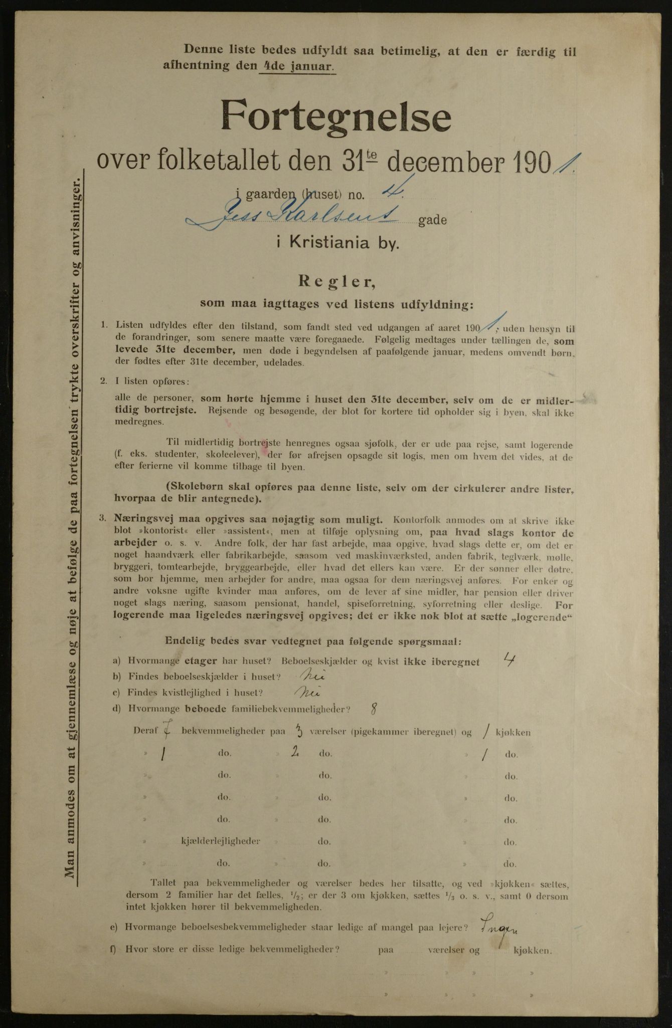 OBA, Municipal Census 1901 for Kristiania, 1901, p. 7302