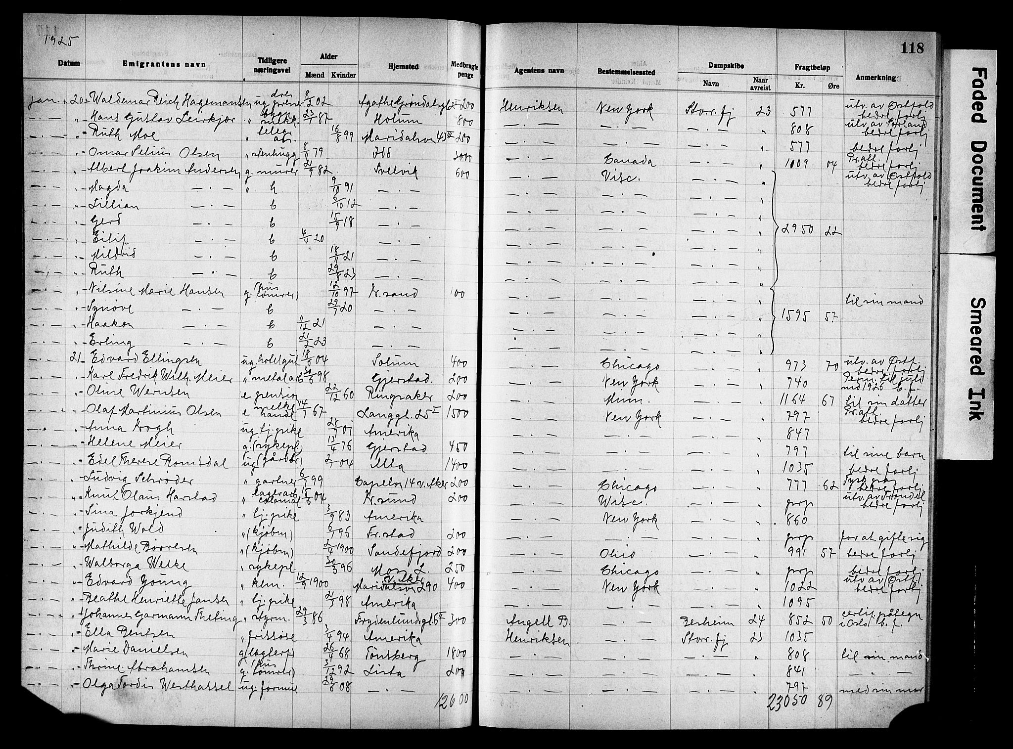 Oslo politidistrikt, AV/SAO-A-10085/E/Ee/Eef/L0036: Emigrantprotokoll, 1923-1927, p. 118