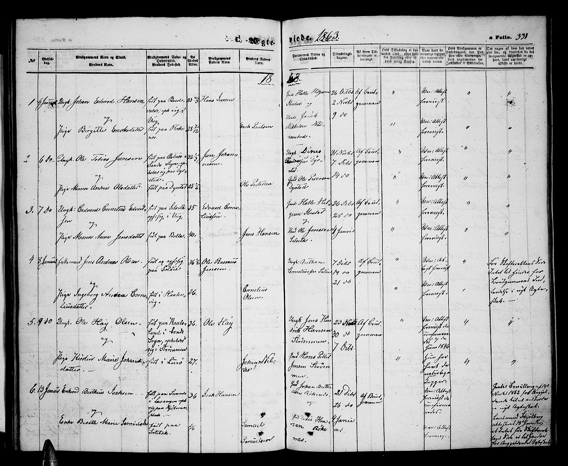 Ibestad sokneprestembete, SATØ/S-0077/H/Ha/Hab/L0005klokker: Parish register (copy) no. 5, 1860-1871, p. 331