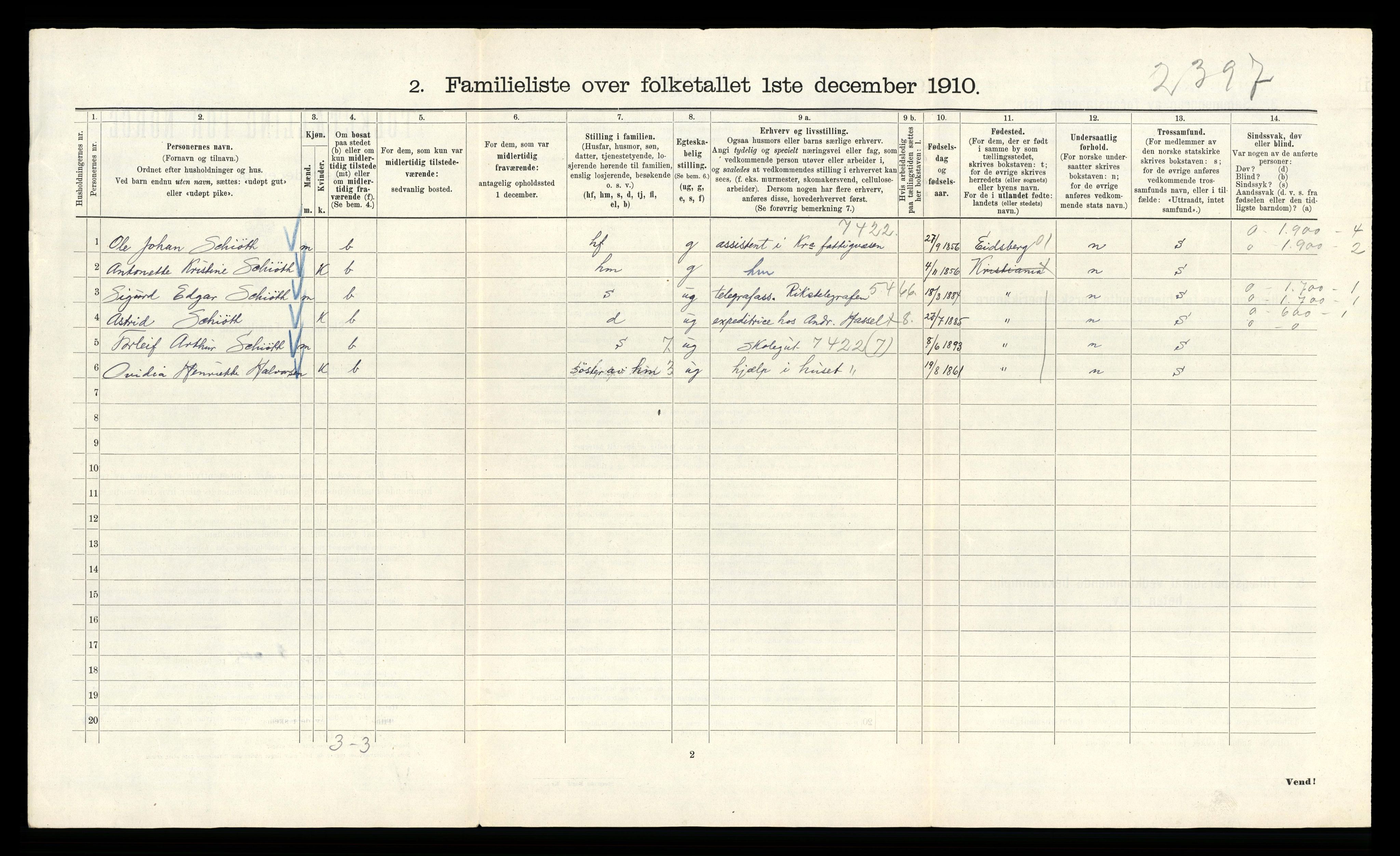 RA, 1910 census for Kristiania, 1910, p. 91050