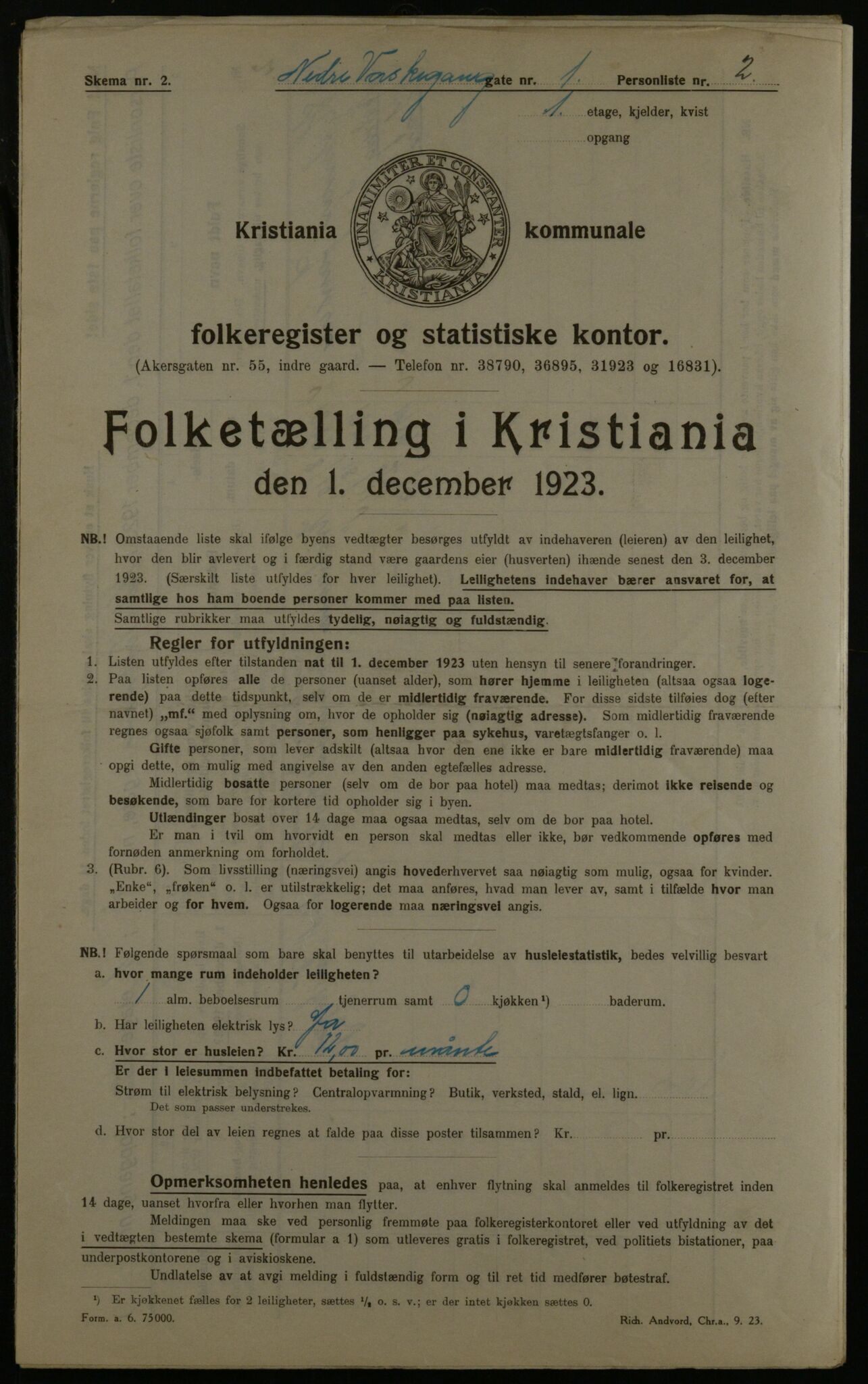 OBA, Municipal Census 1923 for Kristiania, 1923, p. 76538