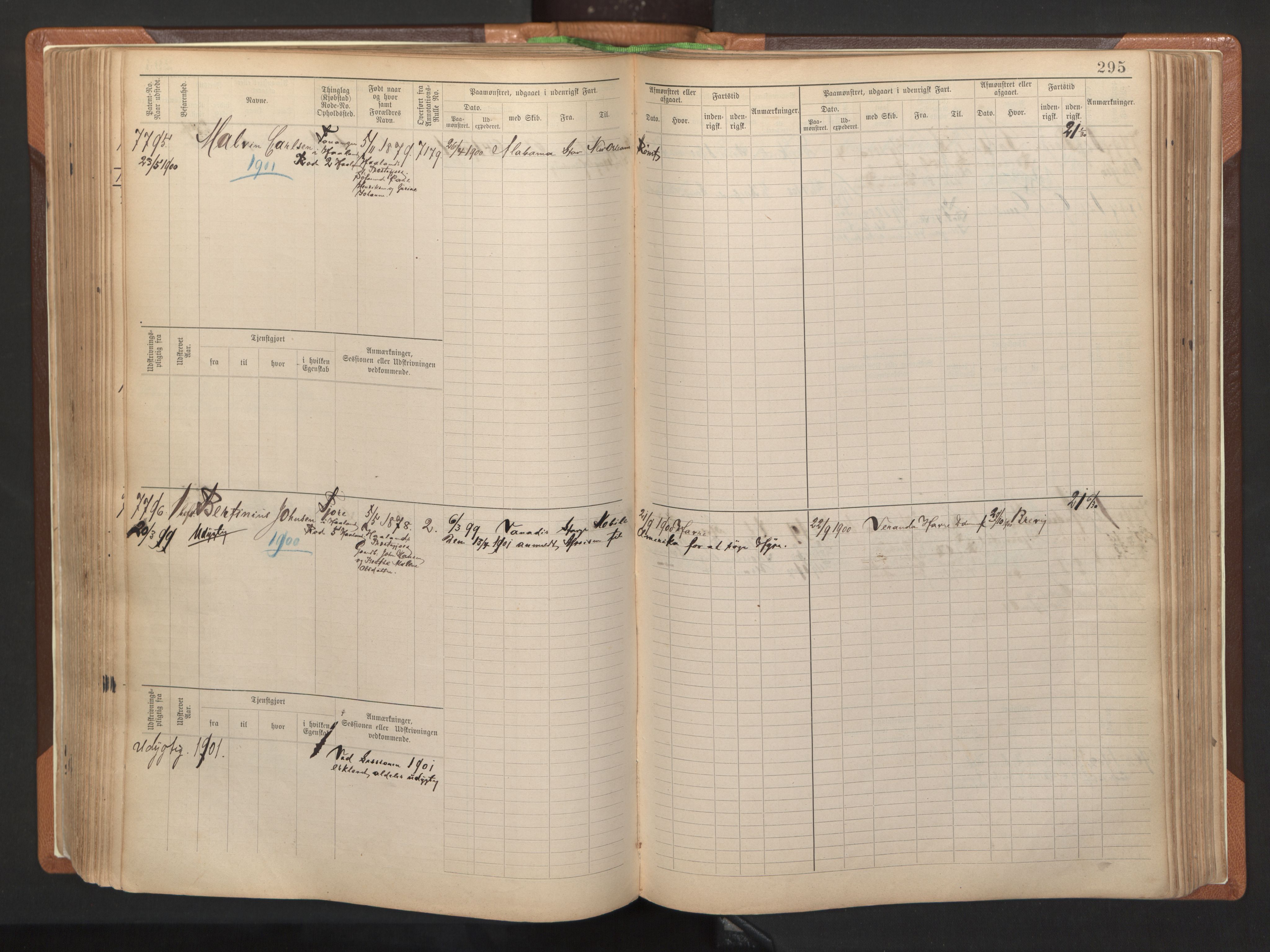 Stavanger sjømannskontor, AV/SAST-A-102006/F/Fb/Fbb/L0012: Sjøfartshovedrulle, patentnr. 7207-8158, 1894-1904, p. 298