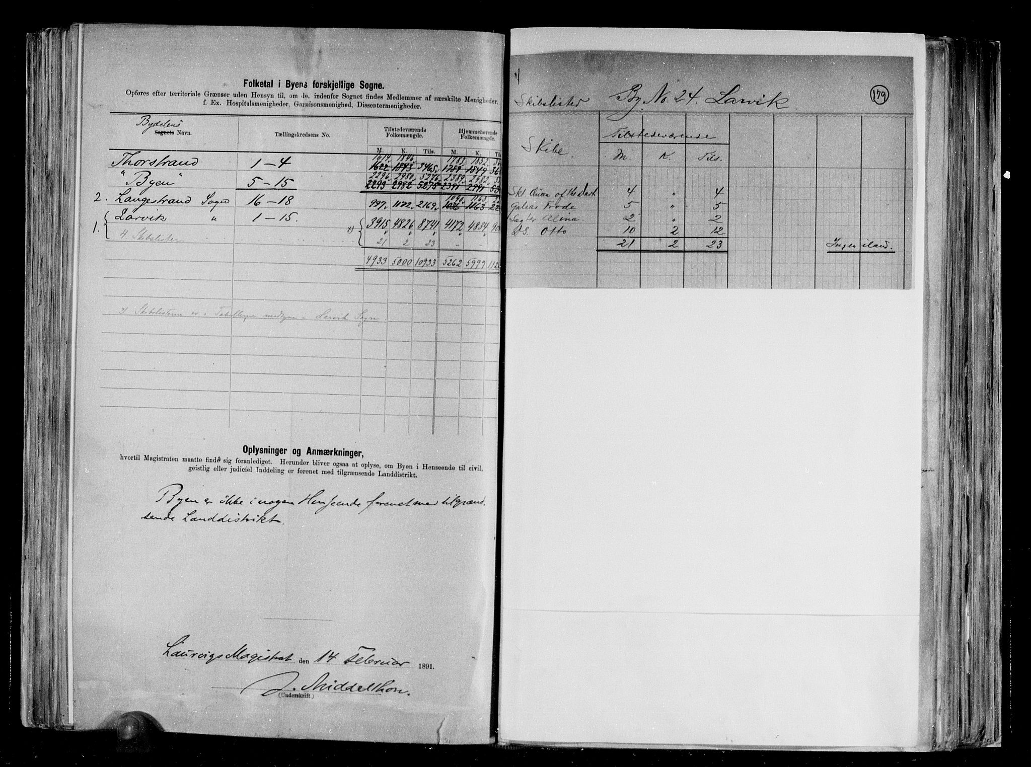 RA, 1891 census for 0707 Larvik, 1891, p. 4