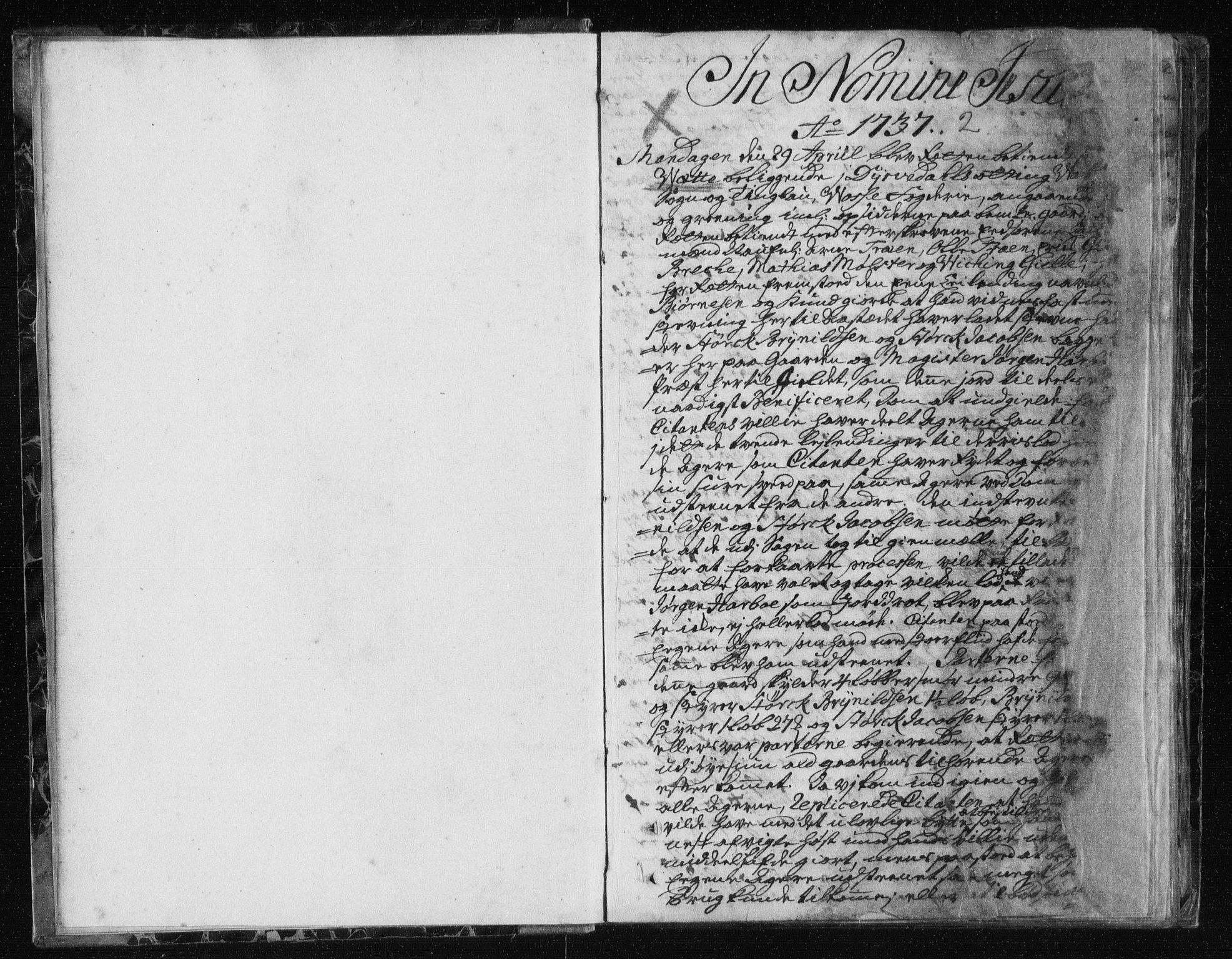 Hardanger og Voss sorenskriveri, AV/SAB-A-2501/1/1A/1Ad/L0015: Tingbok for Hardanger, Voss og Lysekloster, 1737-1739, p. 1b-2a