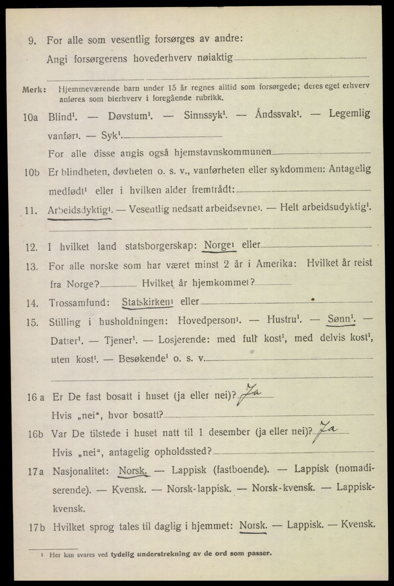 SAT, 1920 census for Saltdal, 1920, p. 7808