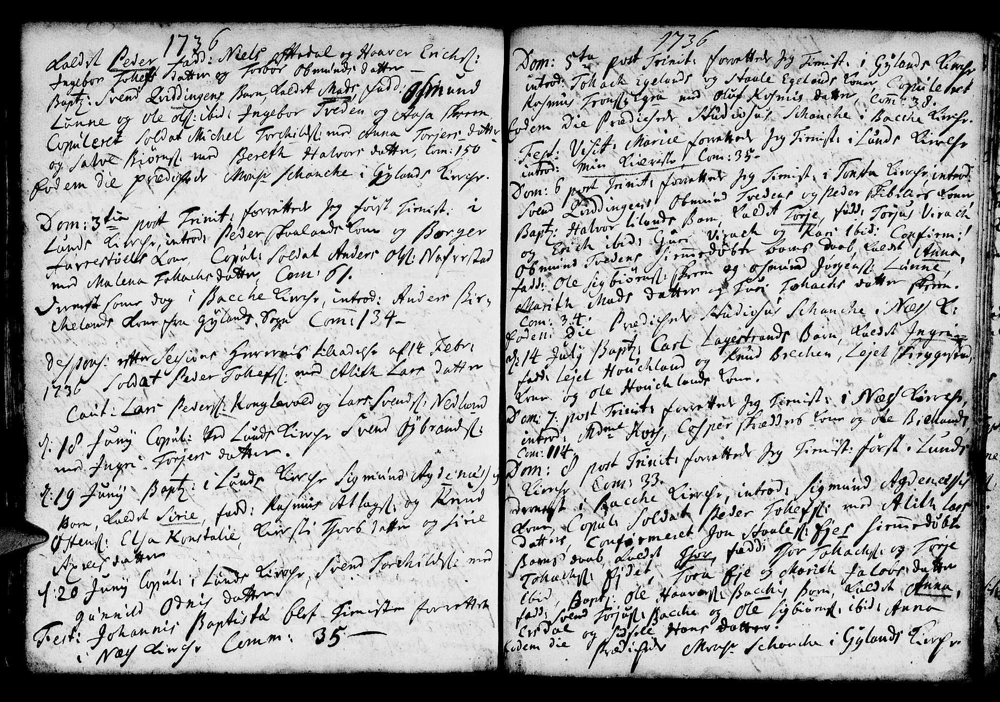 Lund sokneprestkontor, AV/SAST-A-101809/S06/L0001: Parish register (official) no. A 1, 1724-1737