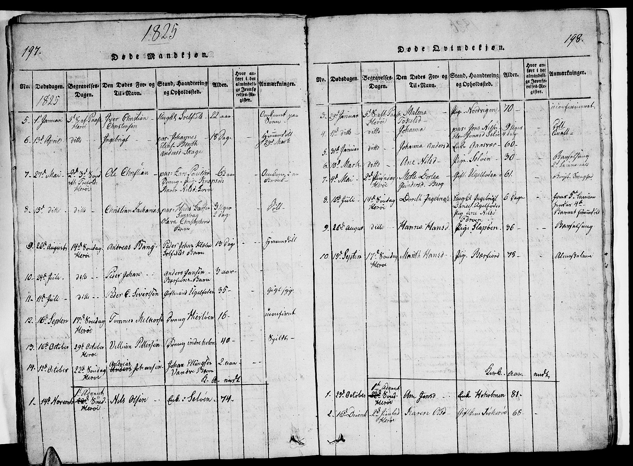 Ministerialprotokoller, klokkerbøker og fødselsregistre - Nordland, AV/SAT-A-1459/834/L0510: Parish register (copy) no. 834C01, 1820-1847, p. 197-198