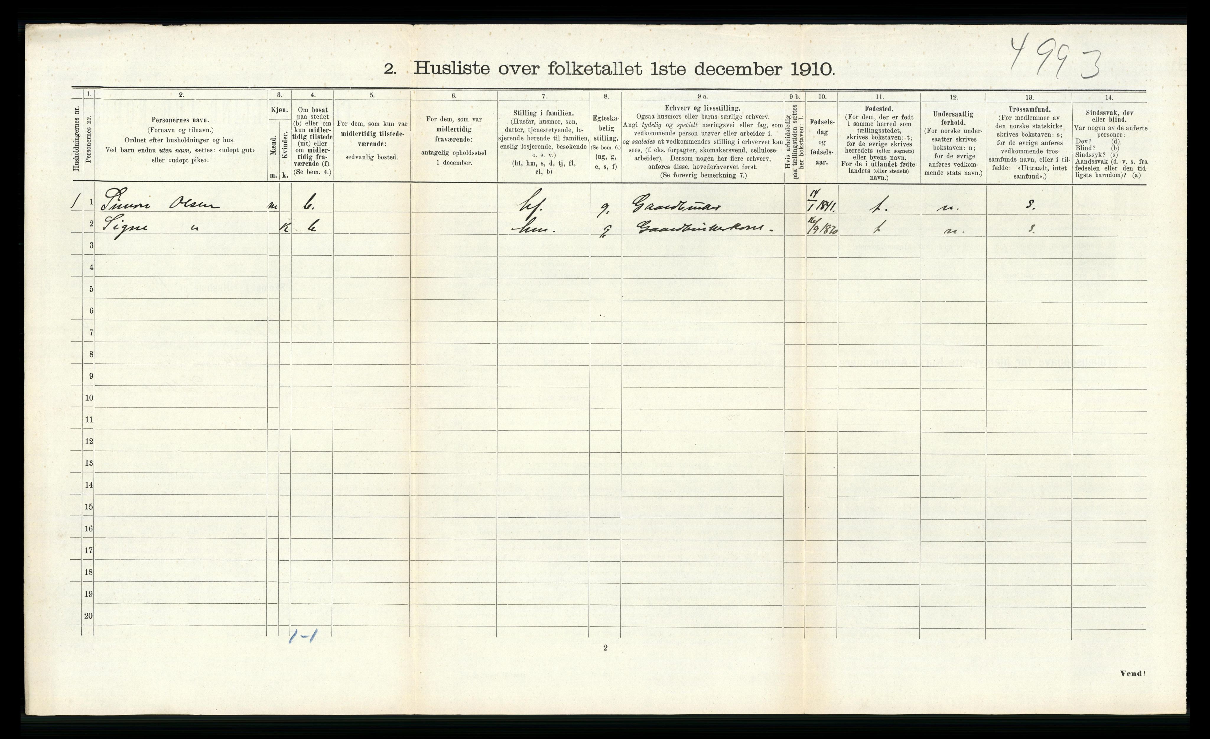 RA, 1910 census for Alversund, 1910, p. 607