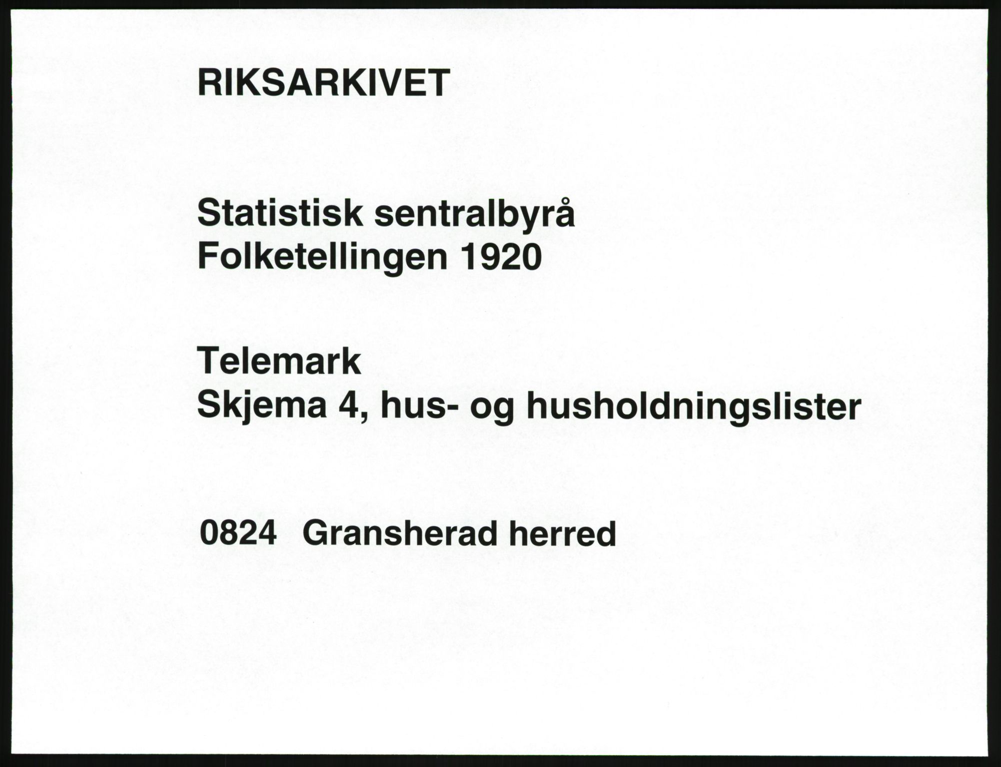 SAKO, 1920 census for Gransherad, 1920, p. 34