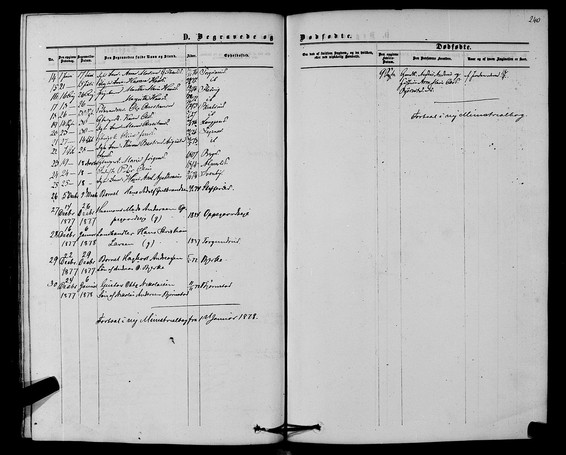 Hurdal prestekontor Kirkebøker, AV/SAO-A-10889/F/Fb/L0002: Parish register (official) no. II 2, 1860-1877, p. 240