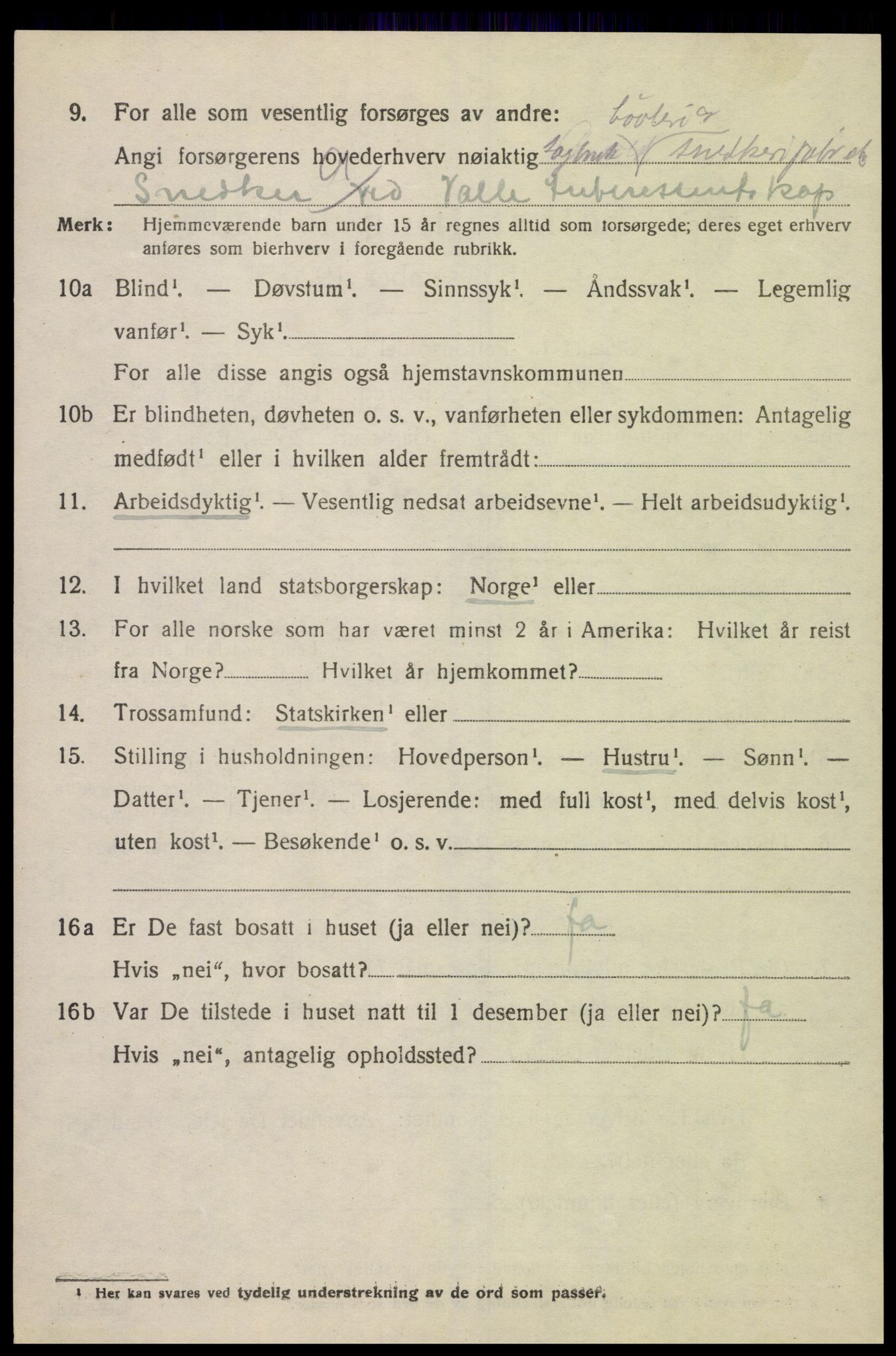 SAK, 1920 census for Sør-Audnedal, 1920, p. 6266