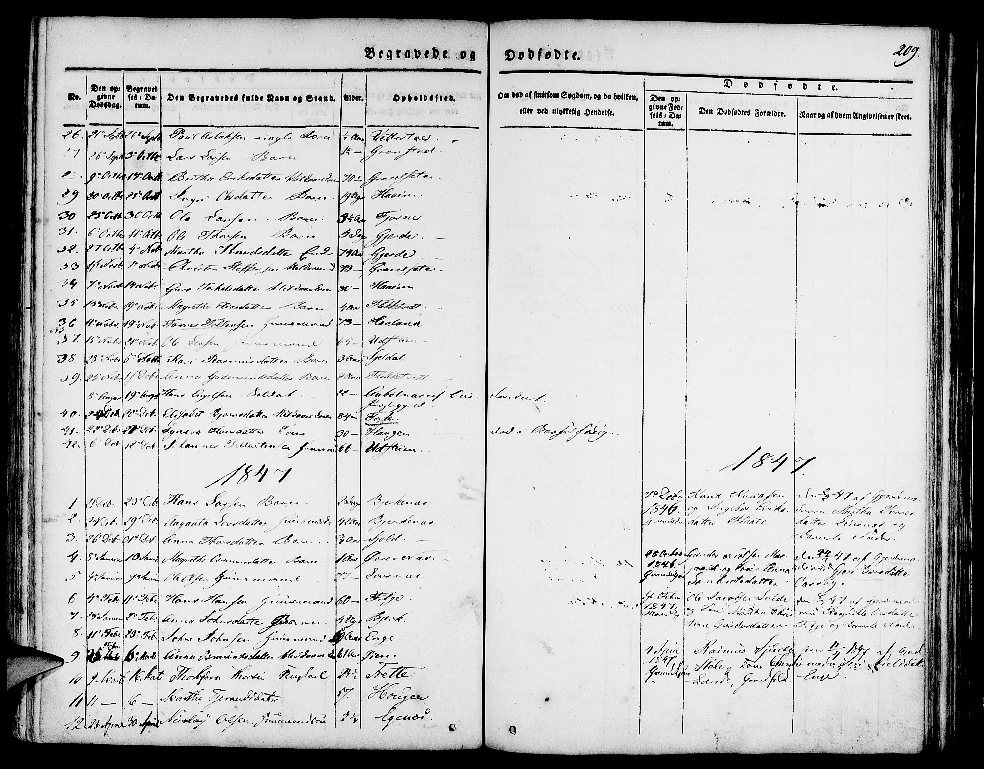 Etne sokneprestembete, SAB/A-75001/H/Haa: Parish register (official) no. A 7, 1831-1847, p. 209
