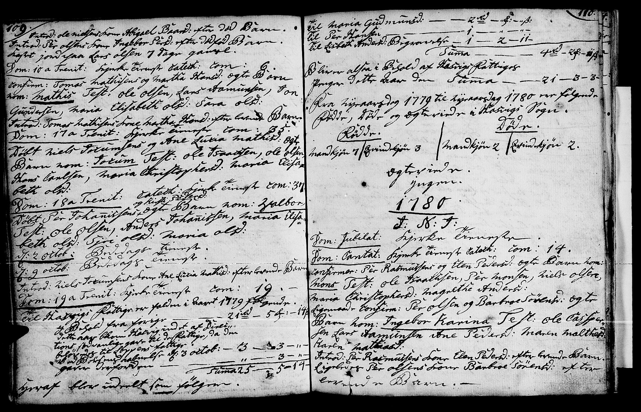 Loppa sokneprestkontor, SATØ/S-1339/H/Ha/L0001kirke: Parish register (official) no. 1 /2, 1753-1784, p. 109-110