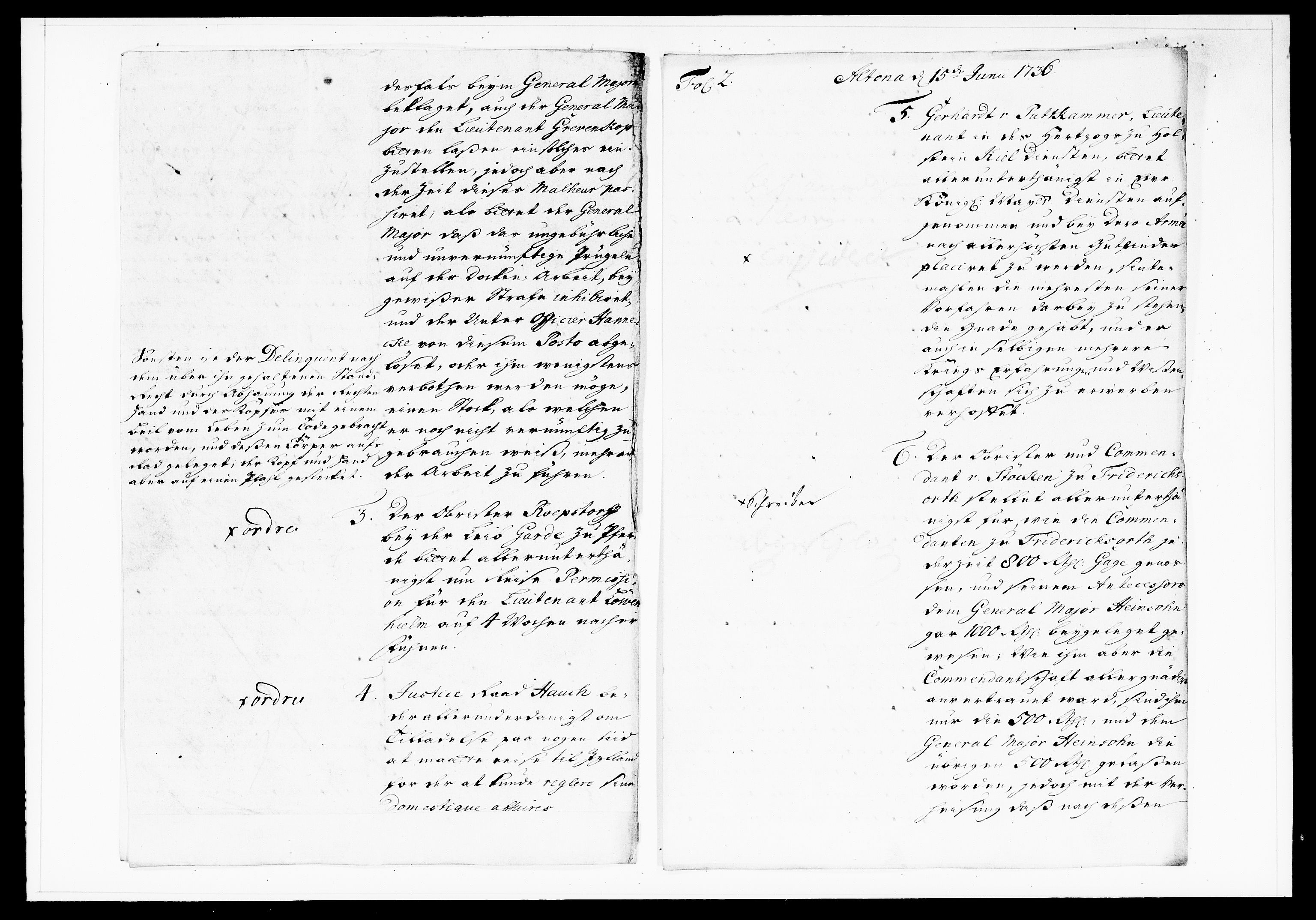 Krigskollegiet, Krigskancelliet, DRA/A-0006/-/1130-1137: Refererede sager, 1736, p. 201