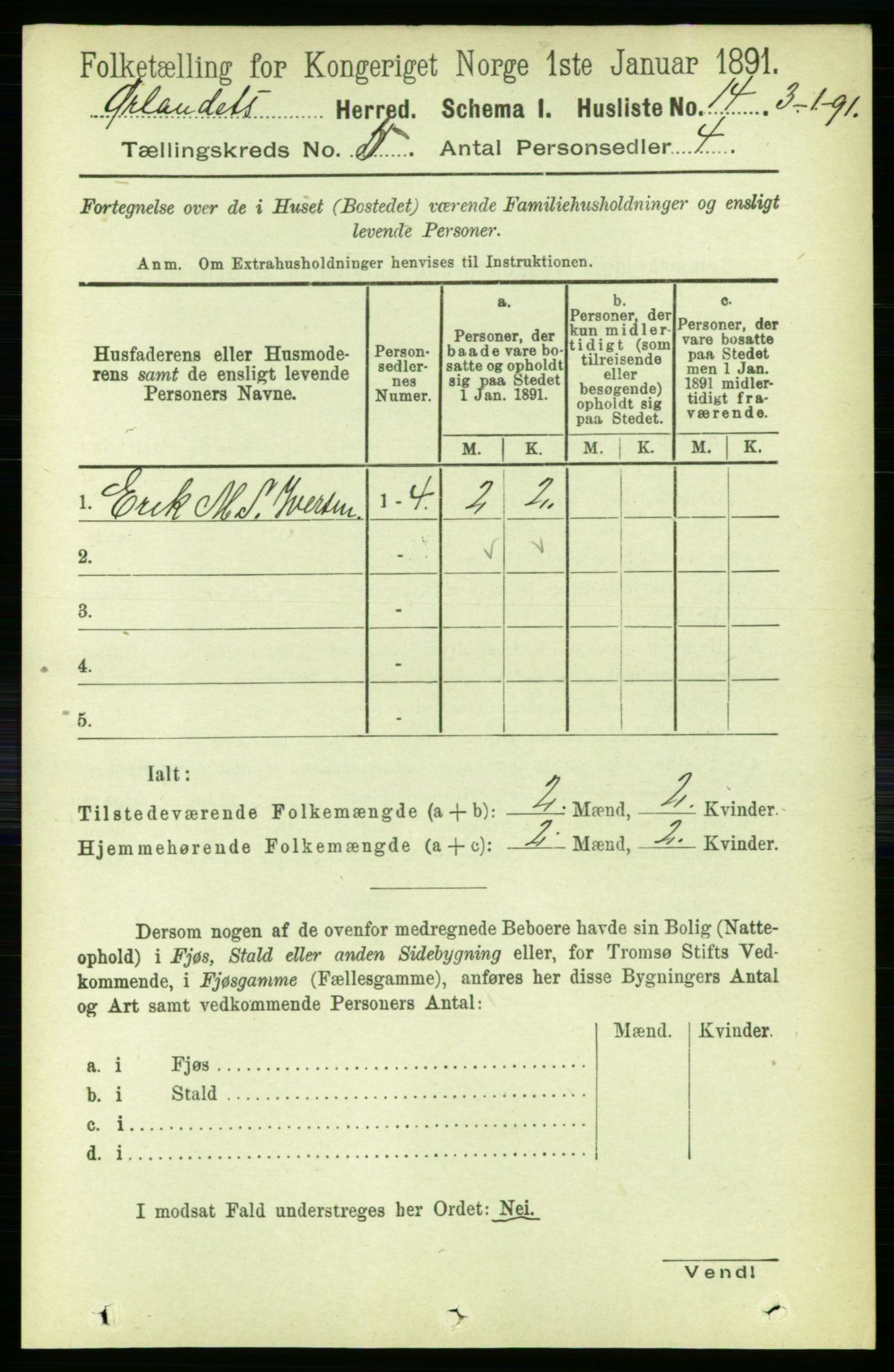 RA, 1891 census for 1621 Ørland, 1891, p. 1654