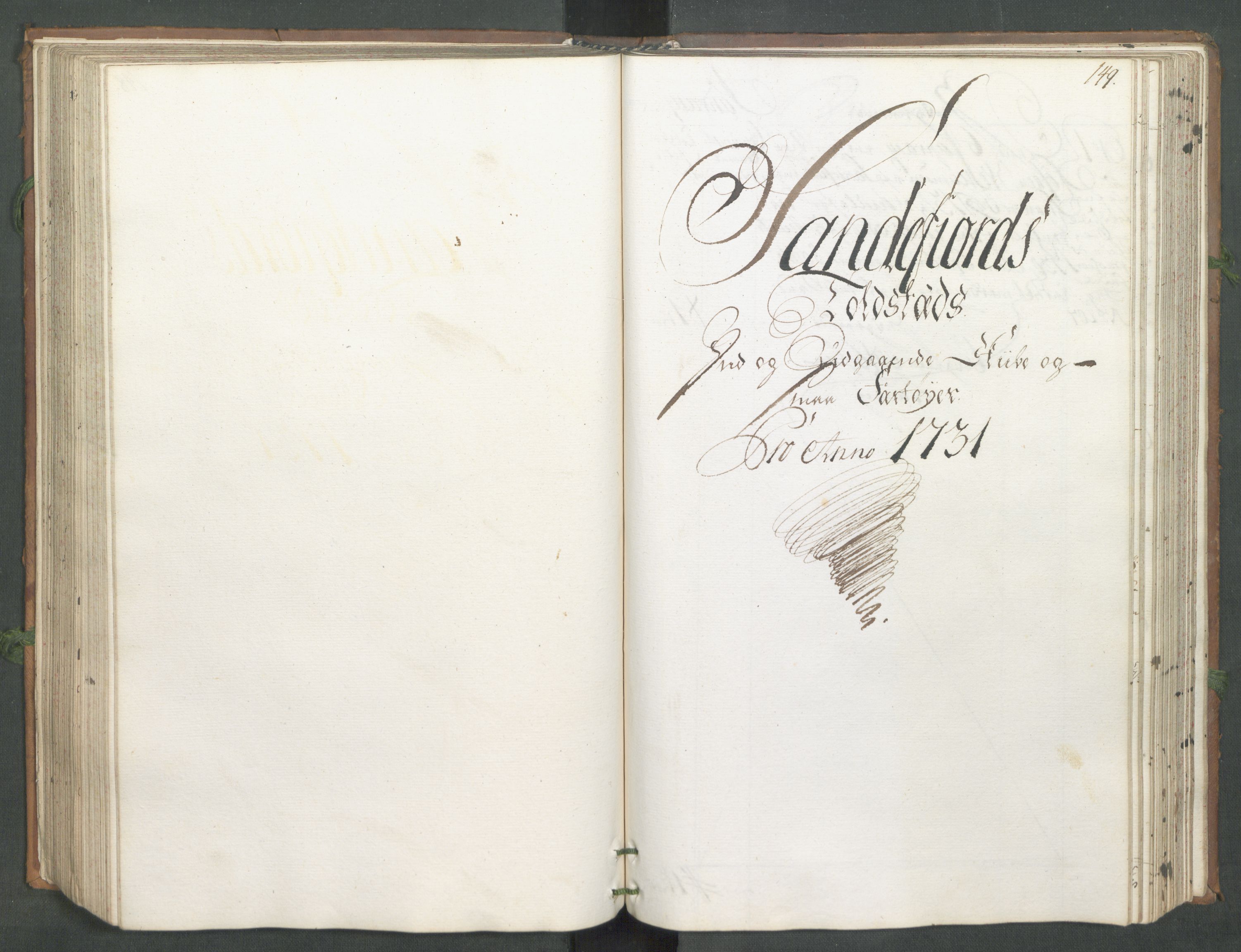 Generaltollkammeret, tollregnskaper, AV/RA-EA-5490/R11/L0014/0001: Tollregnskaper Larvik og Sandefjord / Hovedtollbok, 1731, p. 148b-149a