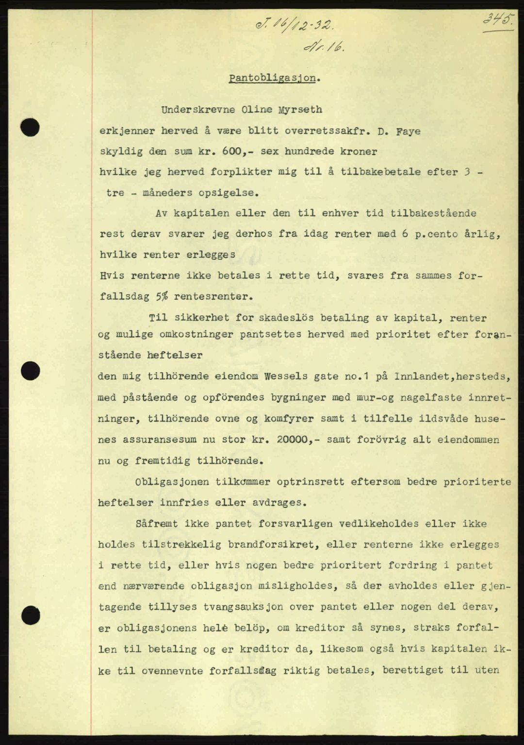 Kristiansund byfogd, AV/SAT-A-4587/A/27: Mortgage book no. 26, 1931-1933, Deed date: 16.12.1932