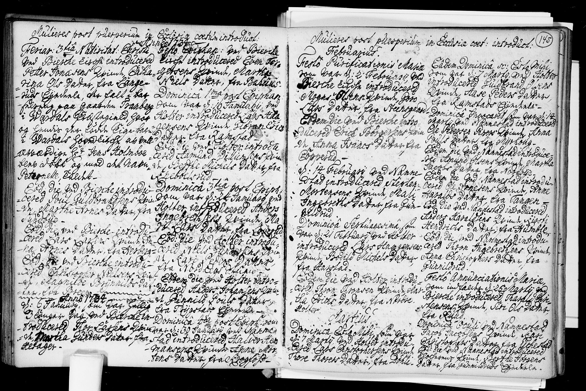 Nannestad prestekontor Kirkebøker, SAO/A-10414a/F/Fa/L0005: Parish register (official) no. I 5, 1729-1738, p. 145