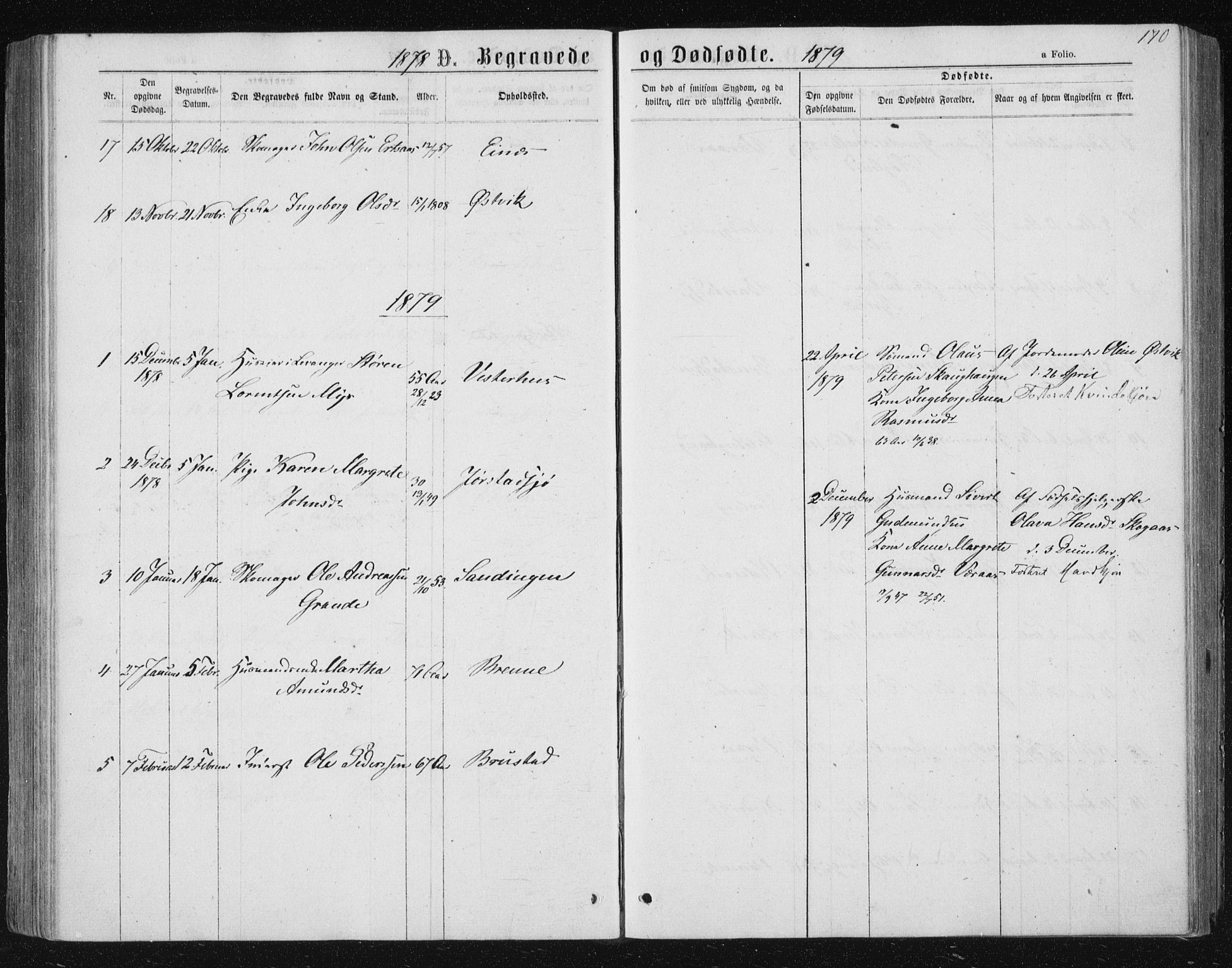 Ministerialprotokoller, klokkerbøker og fødselsregistre - Nord-Trøndelag, SAT/A-1458/722/L0219: Parish register (official) no. 722A06, 1868-1880, p. 170