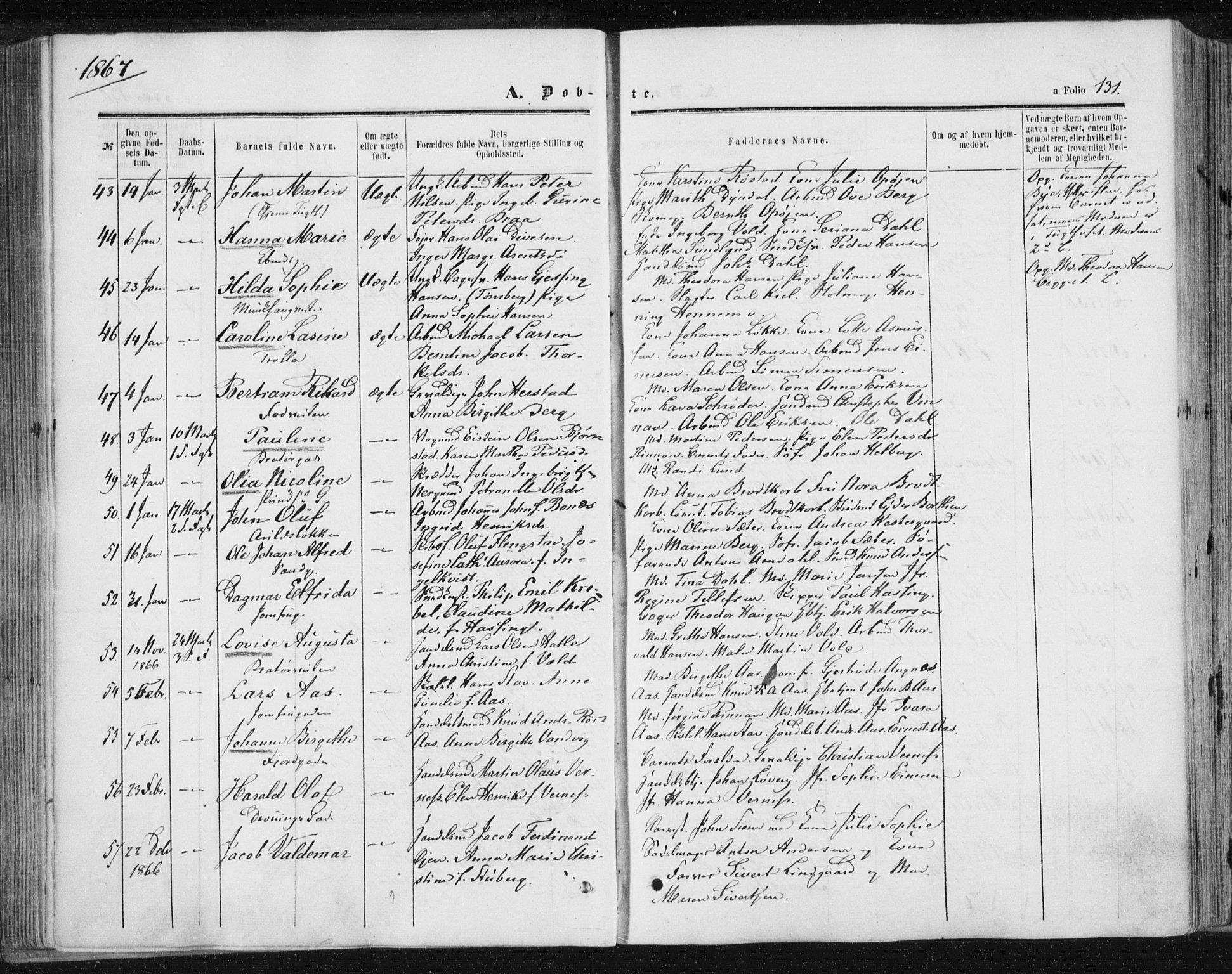 Ministerialprotokoller, klokkerbøker og fødselsregistre - Sør-Trøndelag, AV/SAT-A-1456/602/L0115: Parish register (official) no. 602A13, 1860-1872, p. 131