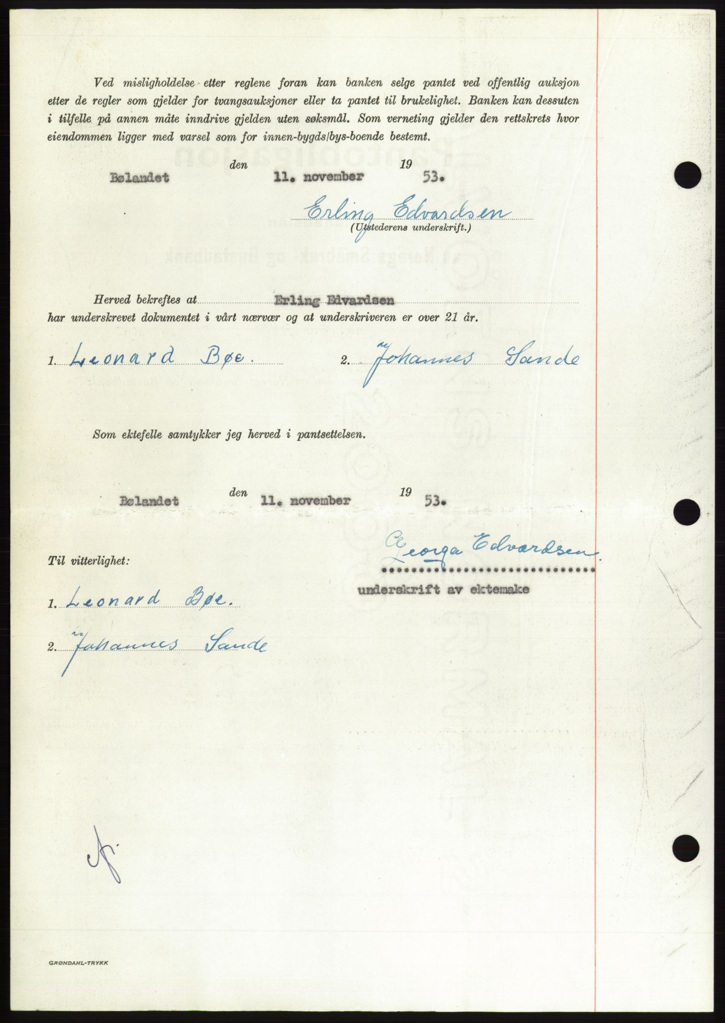 Søre Sunnmøre sorenskriveri, AV/SAT-A-4122/1/2/2C/L0124: Mortgage book no. 12B, 1953-1954, Diary no: : 3063/1953