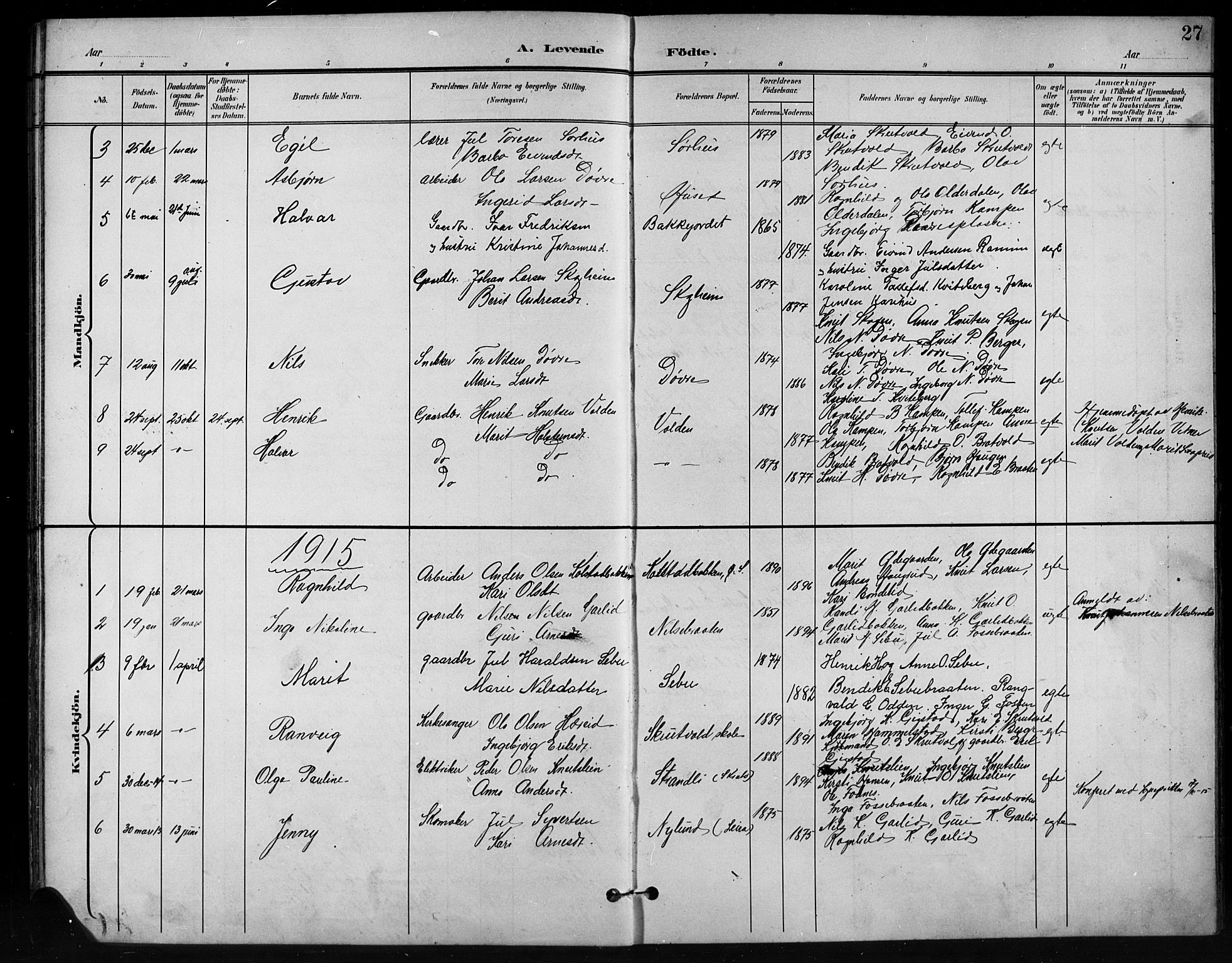 Nord-Aurdal prestekontor, SAH/PREST-132/H/Ha/Hab/L0011: Parish register (copy) no. 11, 1897-1918, p. 27