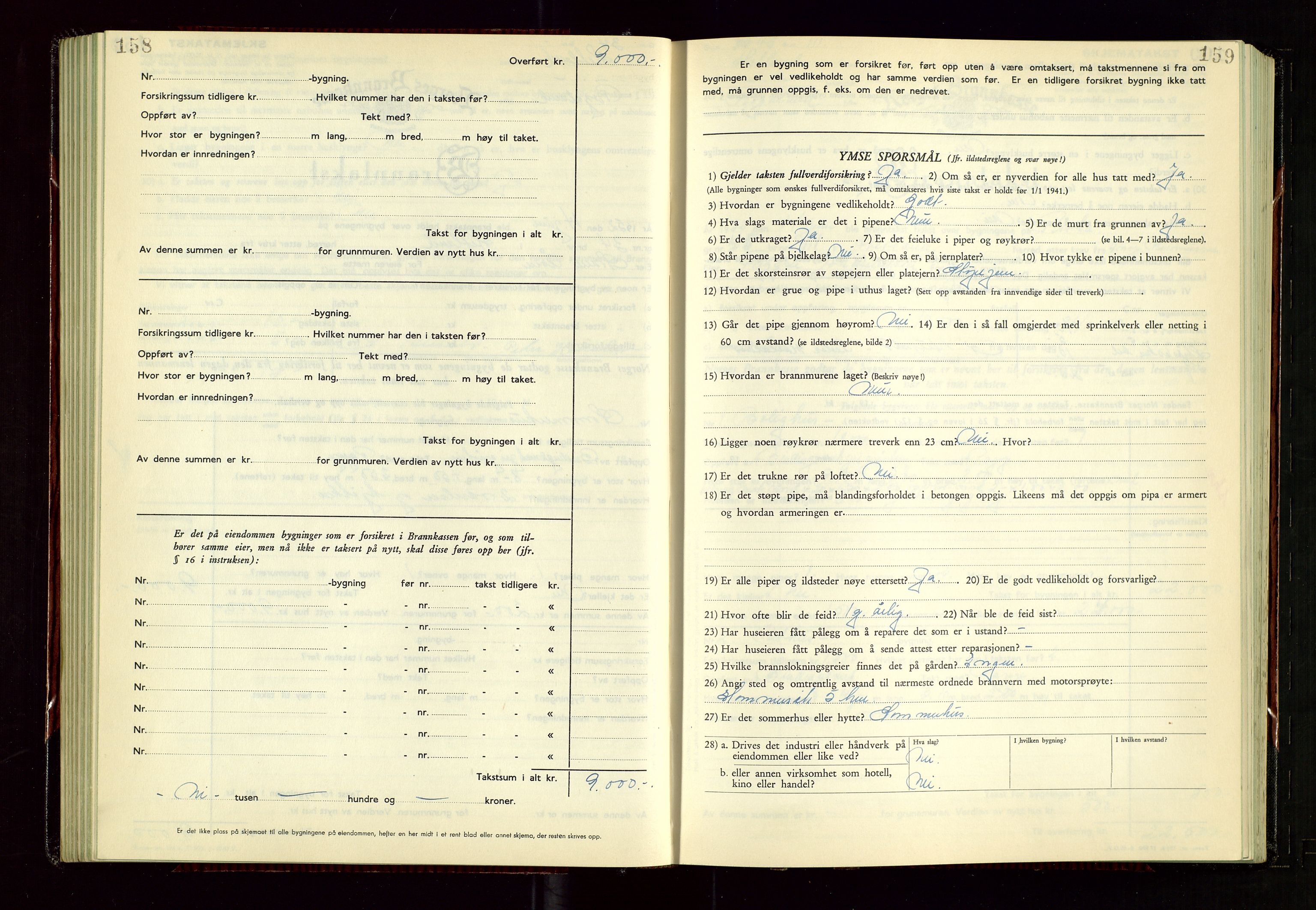 Hetland lensmannskontor, AV/SAST-A-100101/Gob/L0008: "Branntakstprotokoll", 1949-1953, p. 158-159