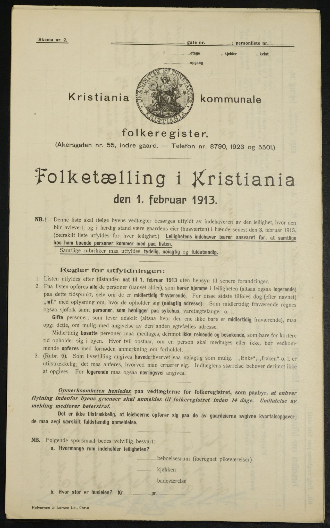 OBA, Municipal Census 1913 for Kristiania, 1913, p. 87408