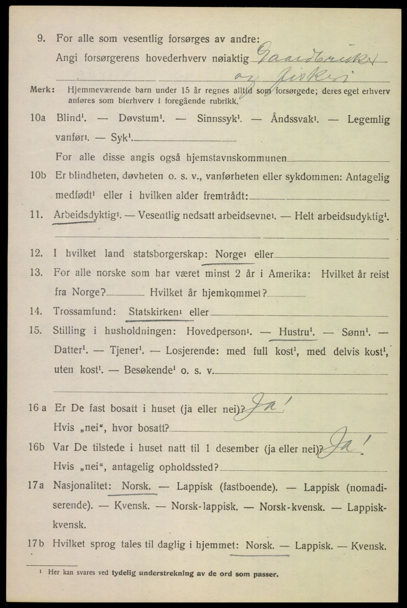 SAT, 1920 census for Ankenes, 1920, p. 1644