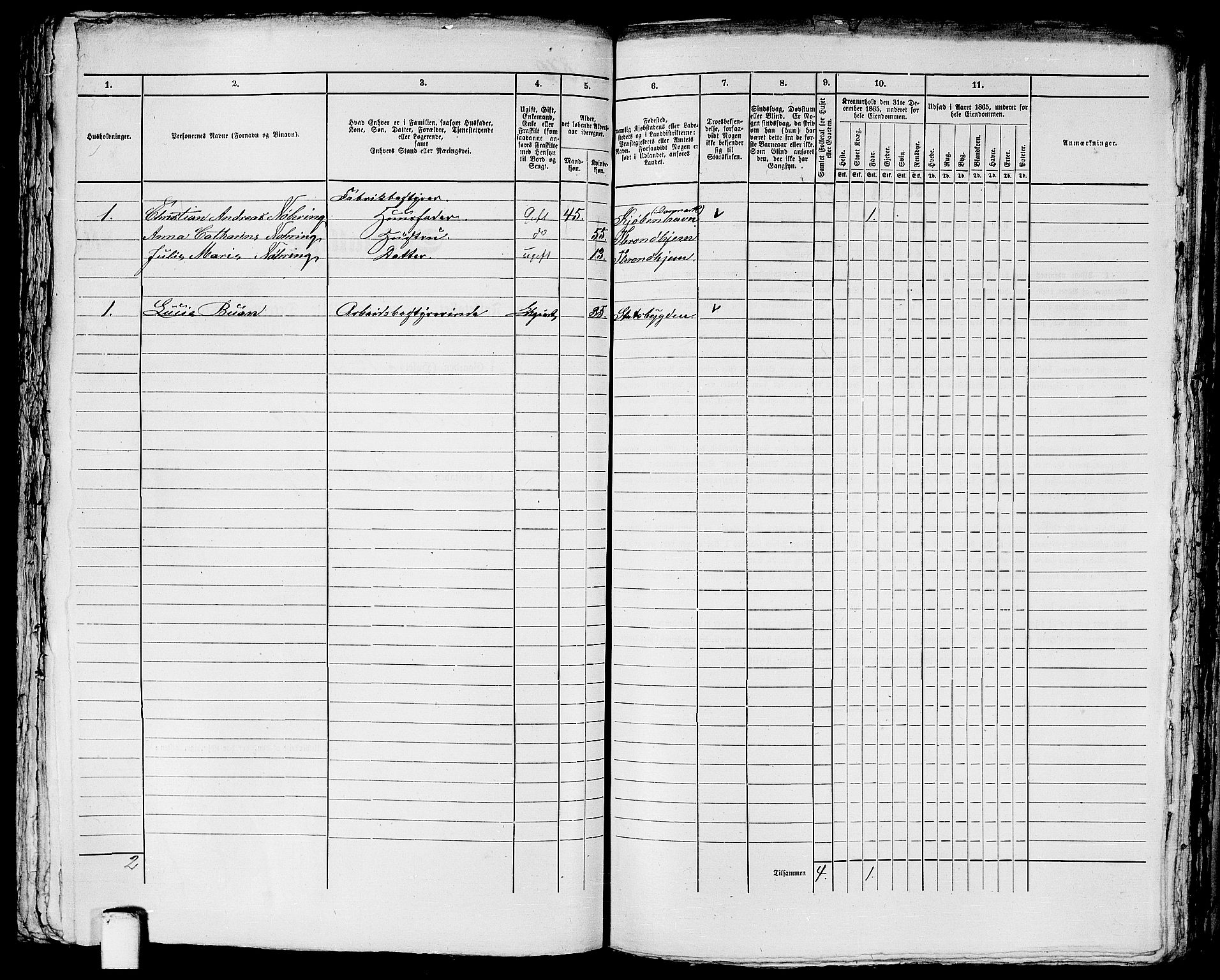 RA, 1865 census for Trondheim, 1865, p. 1814