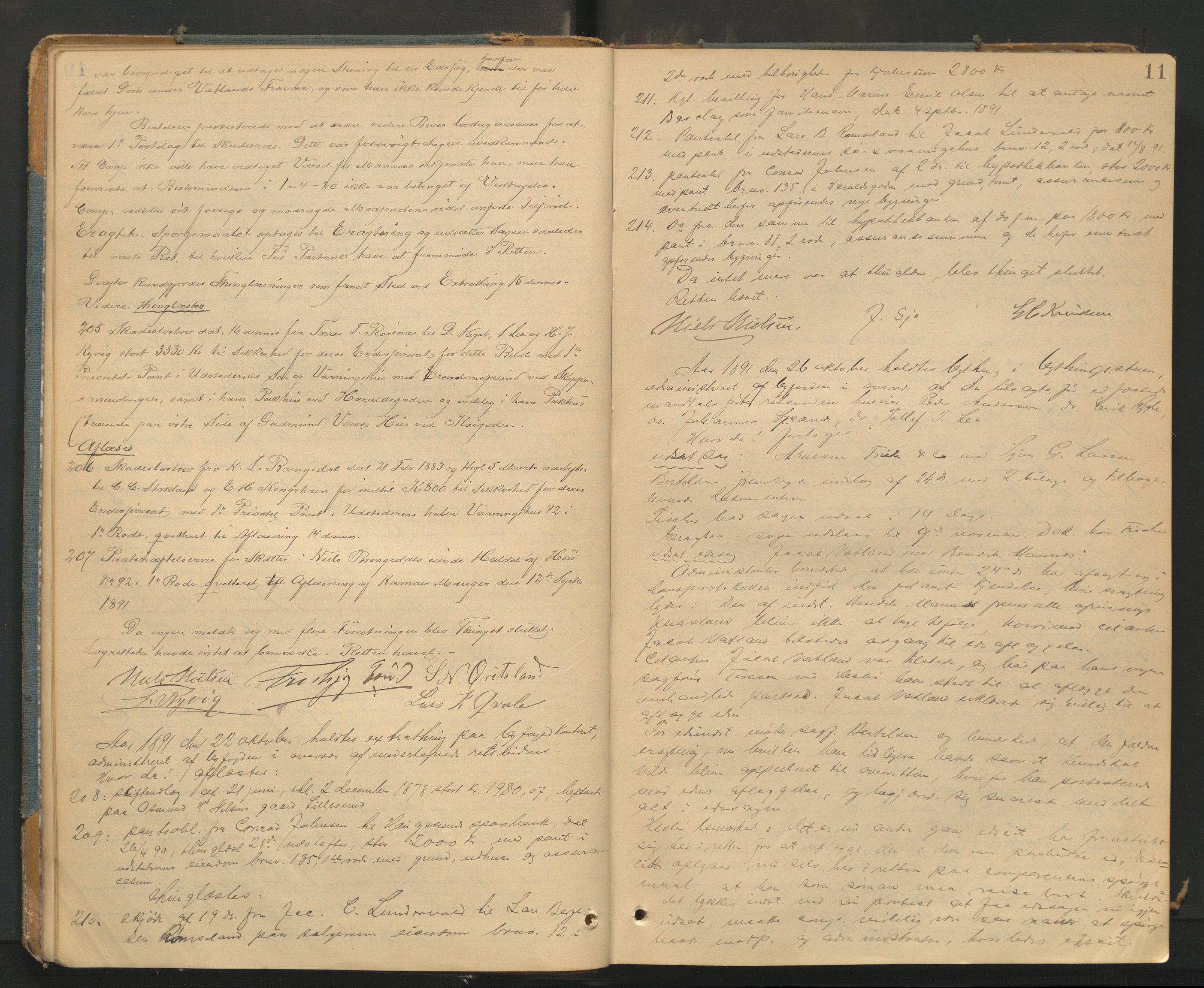 Haugesund tingrett, AV/SAST-A-101415/01/V/VA/L0005: Bytingsprotokoll, 1891-1895, p. 11