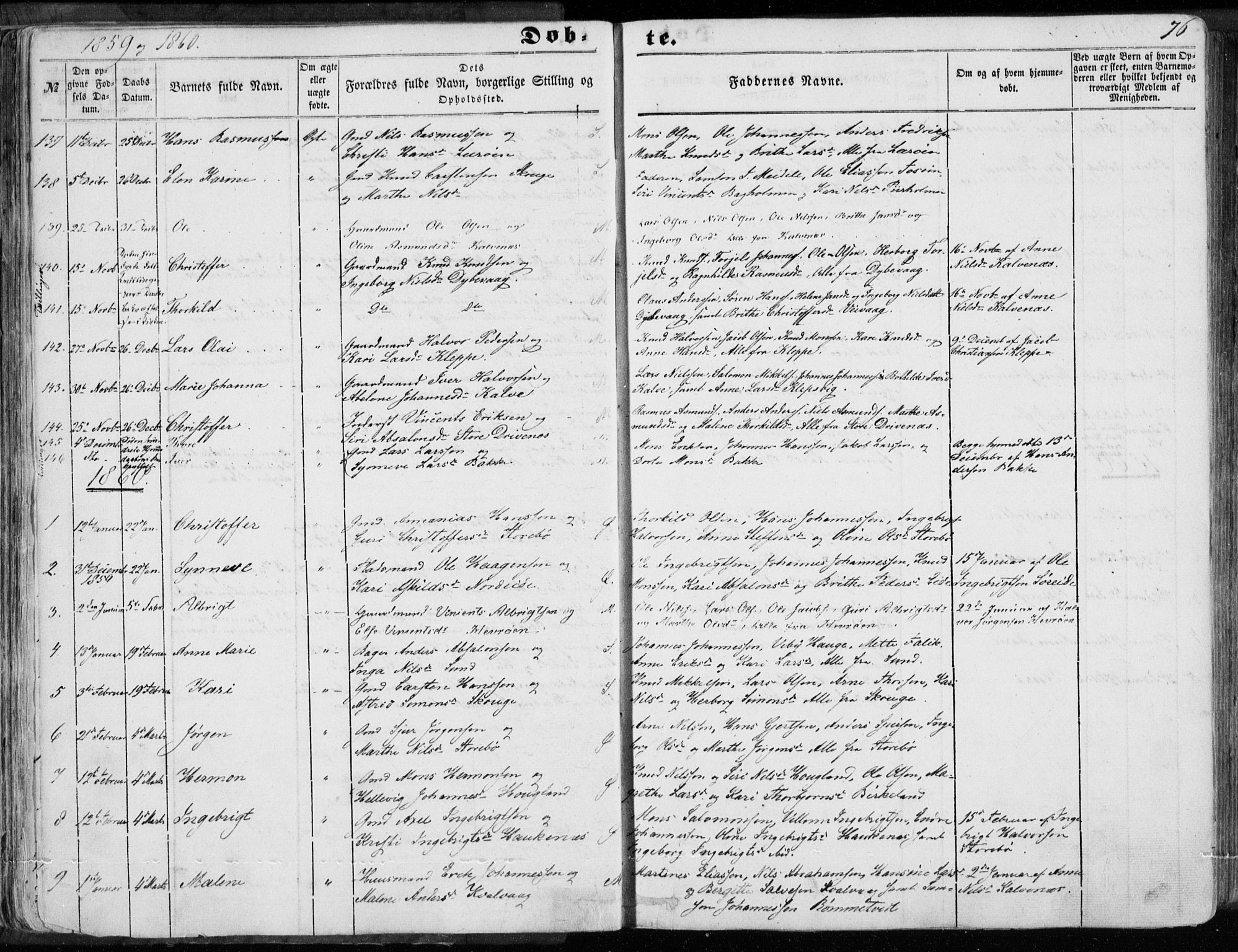Sund sokneprestembete, SAB/A-99930: Parish register (official) no. A 14, 1850-1866, p. 76