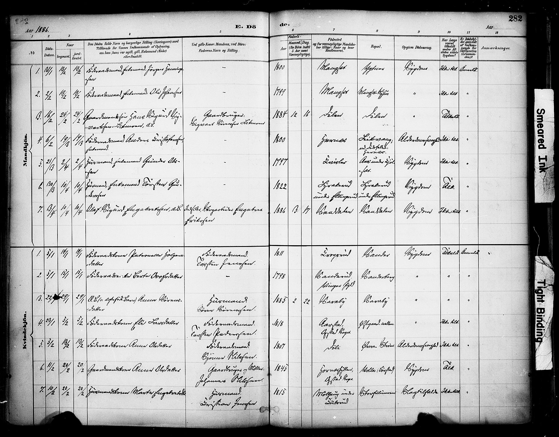 Sør-Odal prestekontor, AV/SAH-PREST-030/H/Ha/Haa/L0007: Parish register (official) no. 7, 1886-1925, p. 282