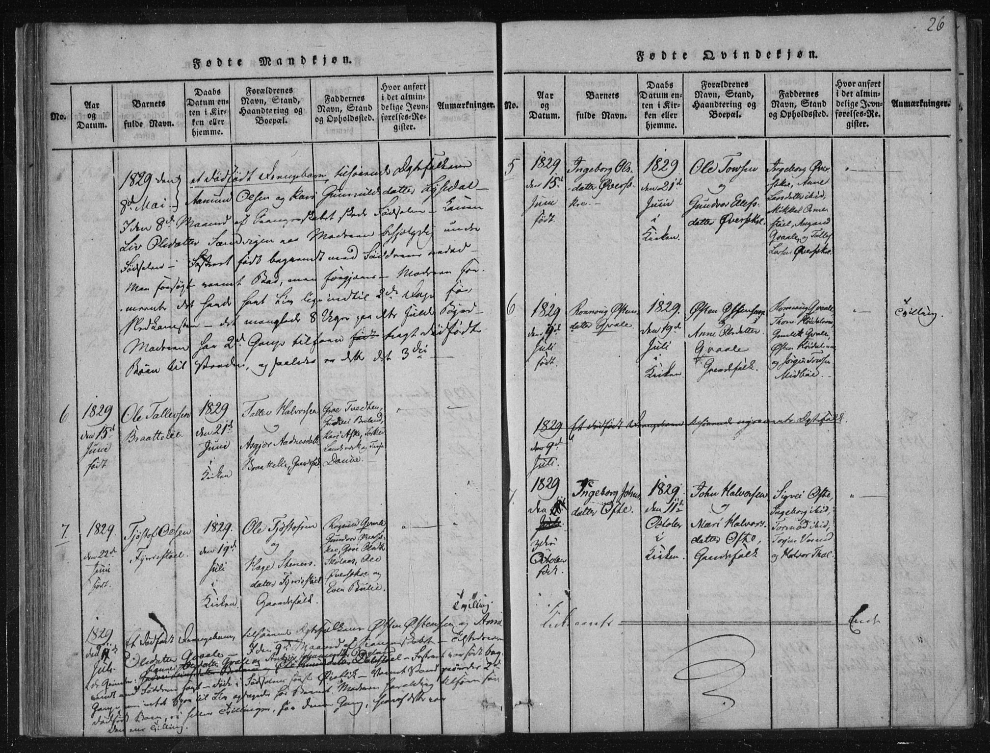 Lårdal kirkebøker, SAKO/A-284/F/Fc/L0001: Parish register (official) no. III 1, 1815-1860, p. 26