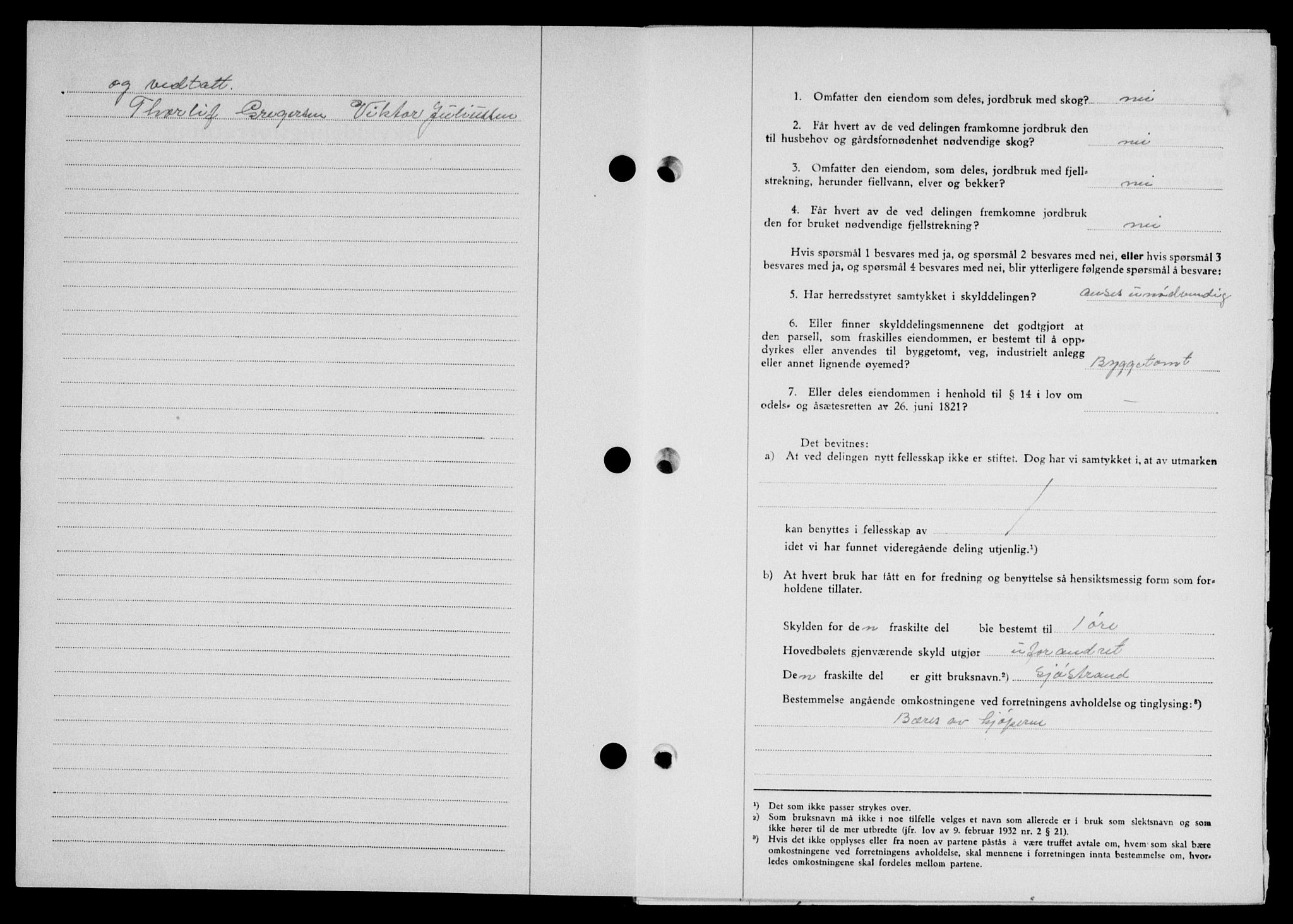 Lofoten sorenskriveri, SAT/A-0017/1/2/2C/L0023a: Mortgage book no. 23a, 1950-1950, Diary no: : 1446/1950