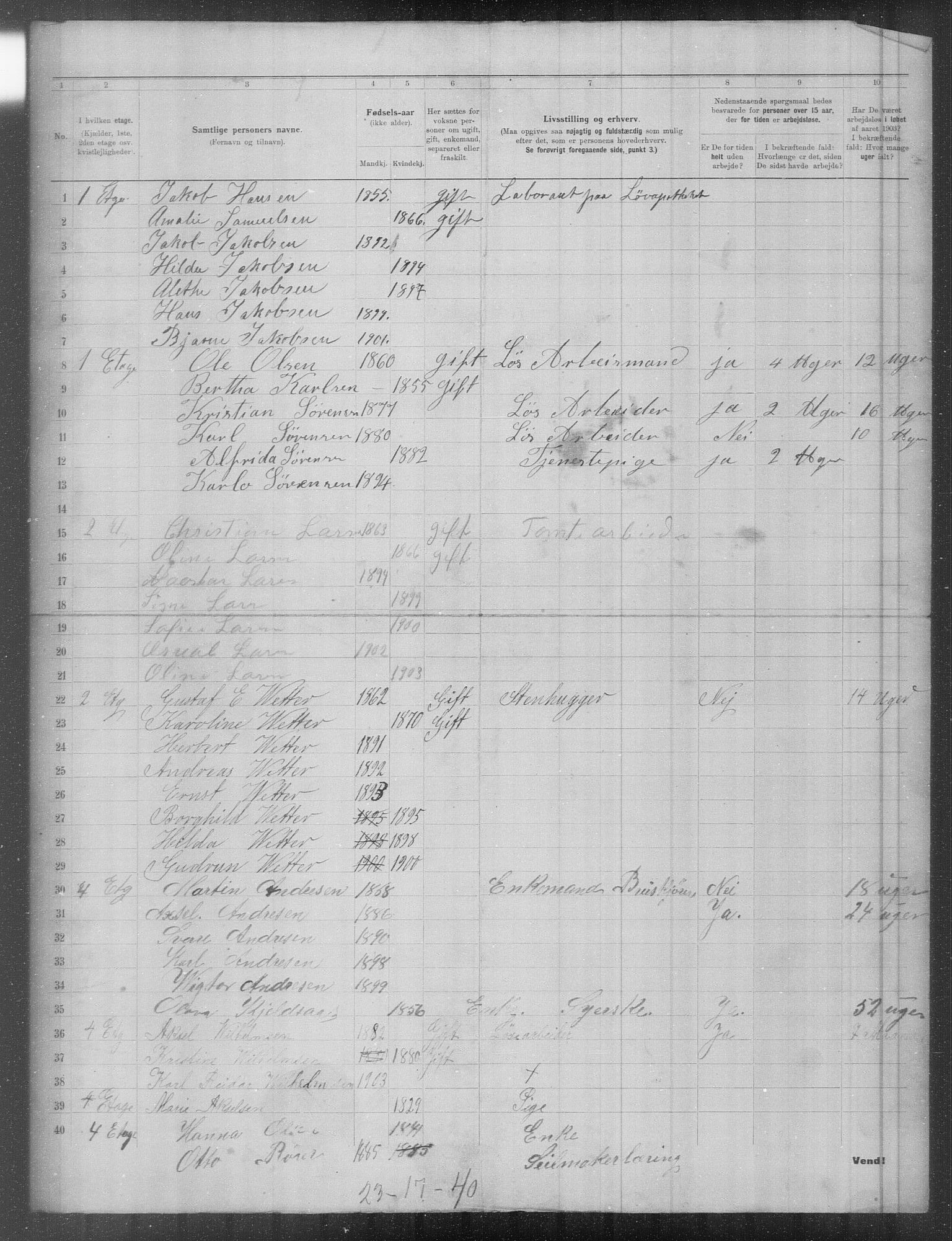 OBA, Municipal Census 1903 for Kristiania, 1903, p. 7830